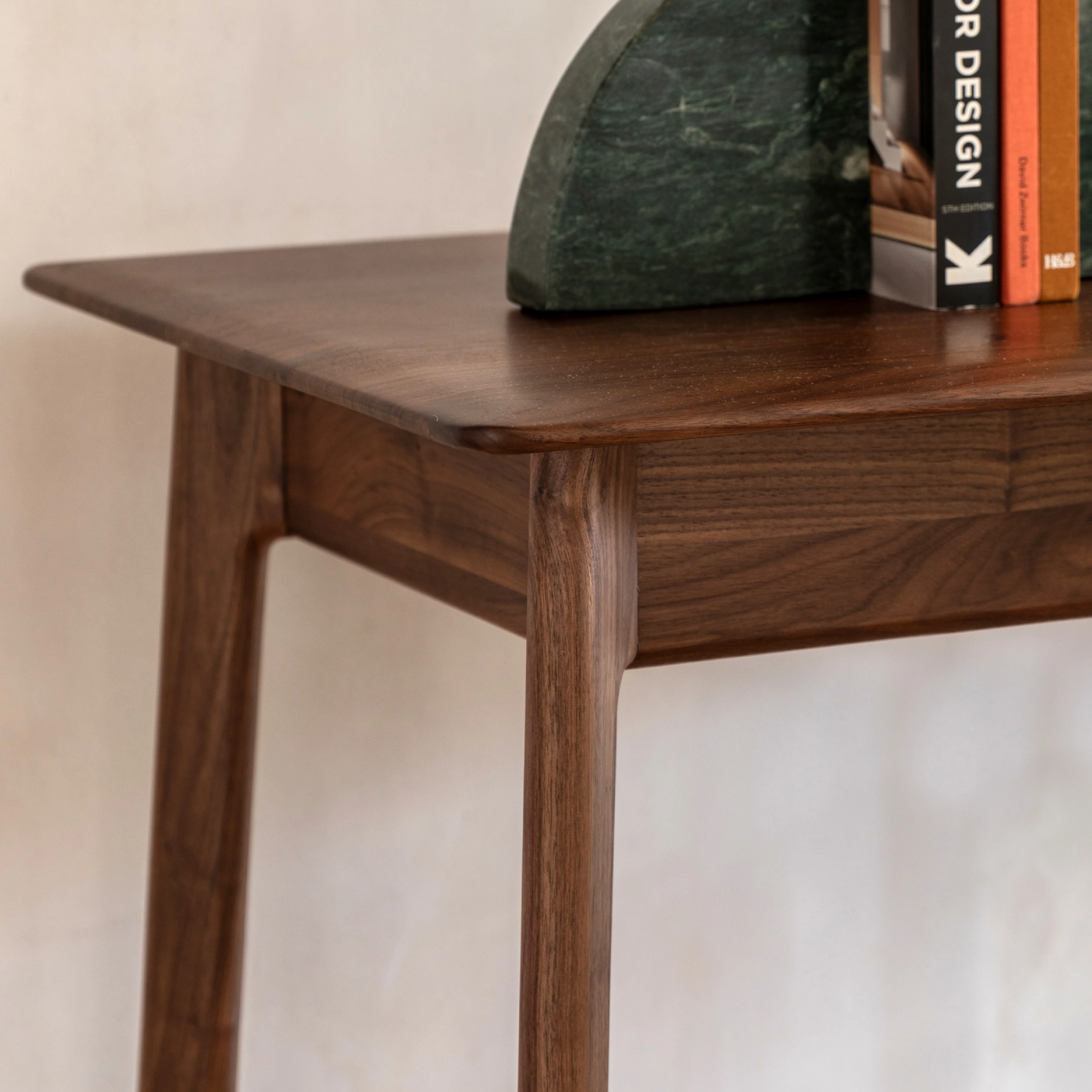 Madrid Mid-Century Scandi 1 Drawer Desk | Walnut - Image 2
