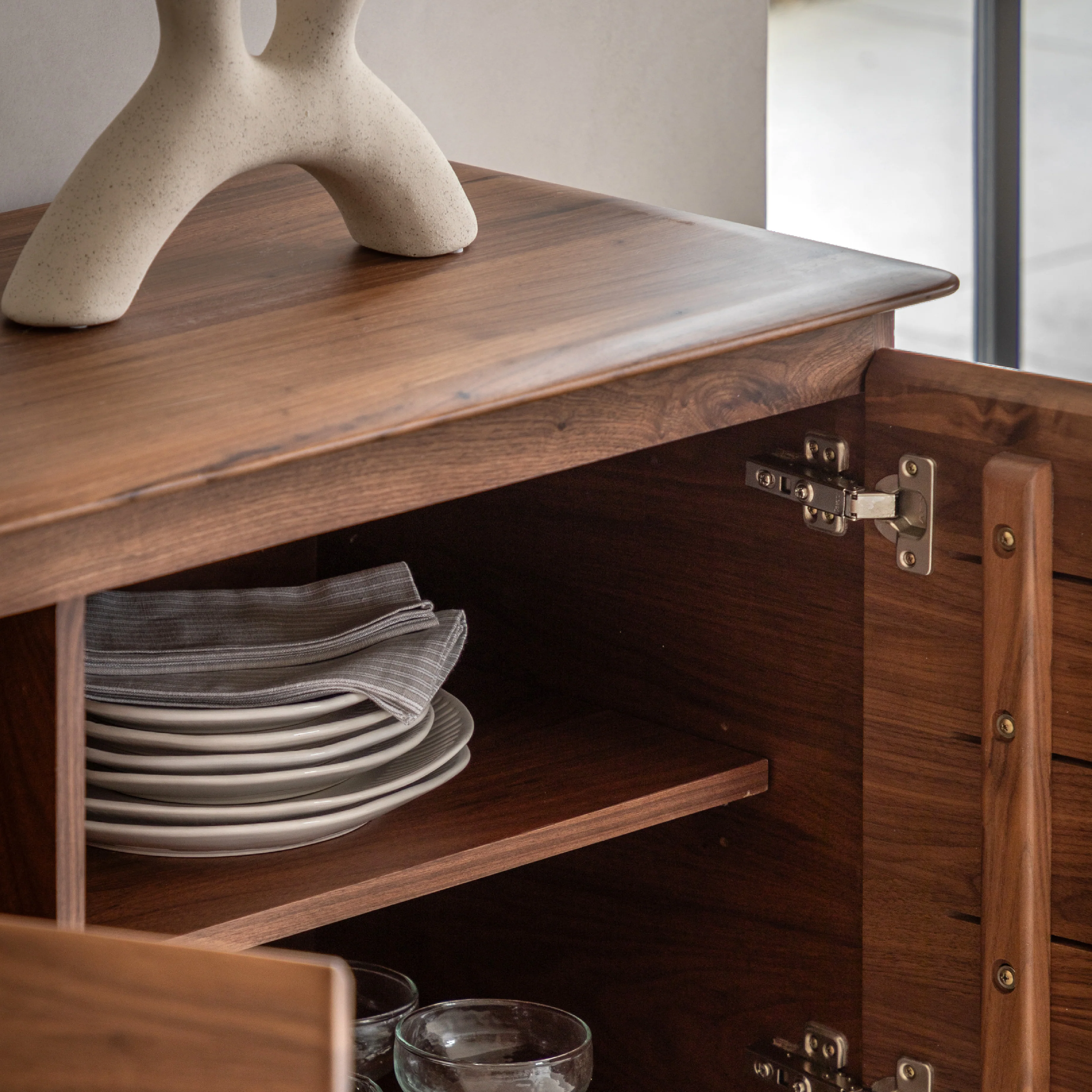 Madrid Mid-Century Scandi 2 Door Sideboard | Walnut - Image 2
