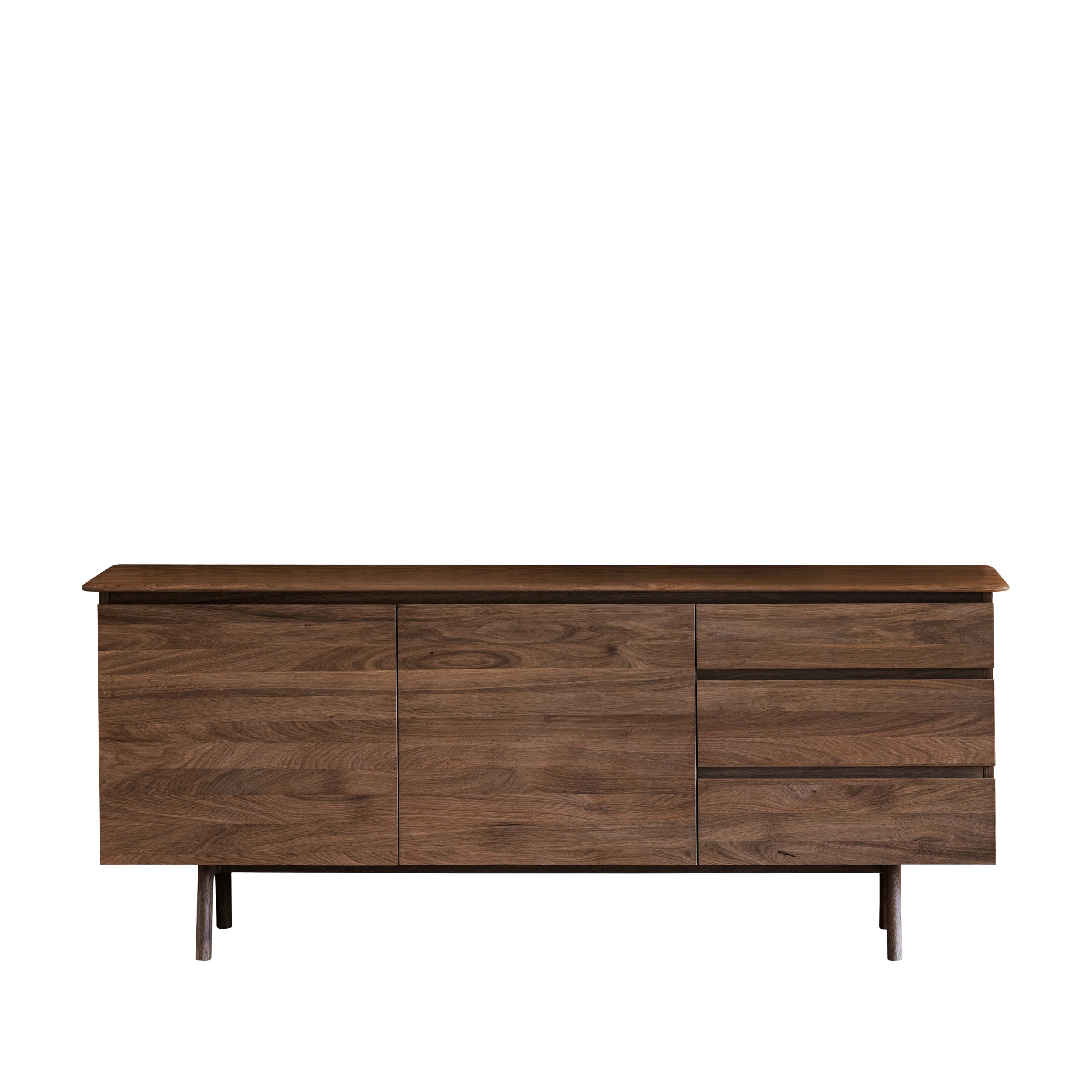 Madrid Mid-Century Scandi 3 Drawer Sideboard | Walnut - Image 3