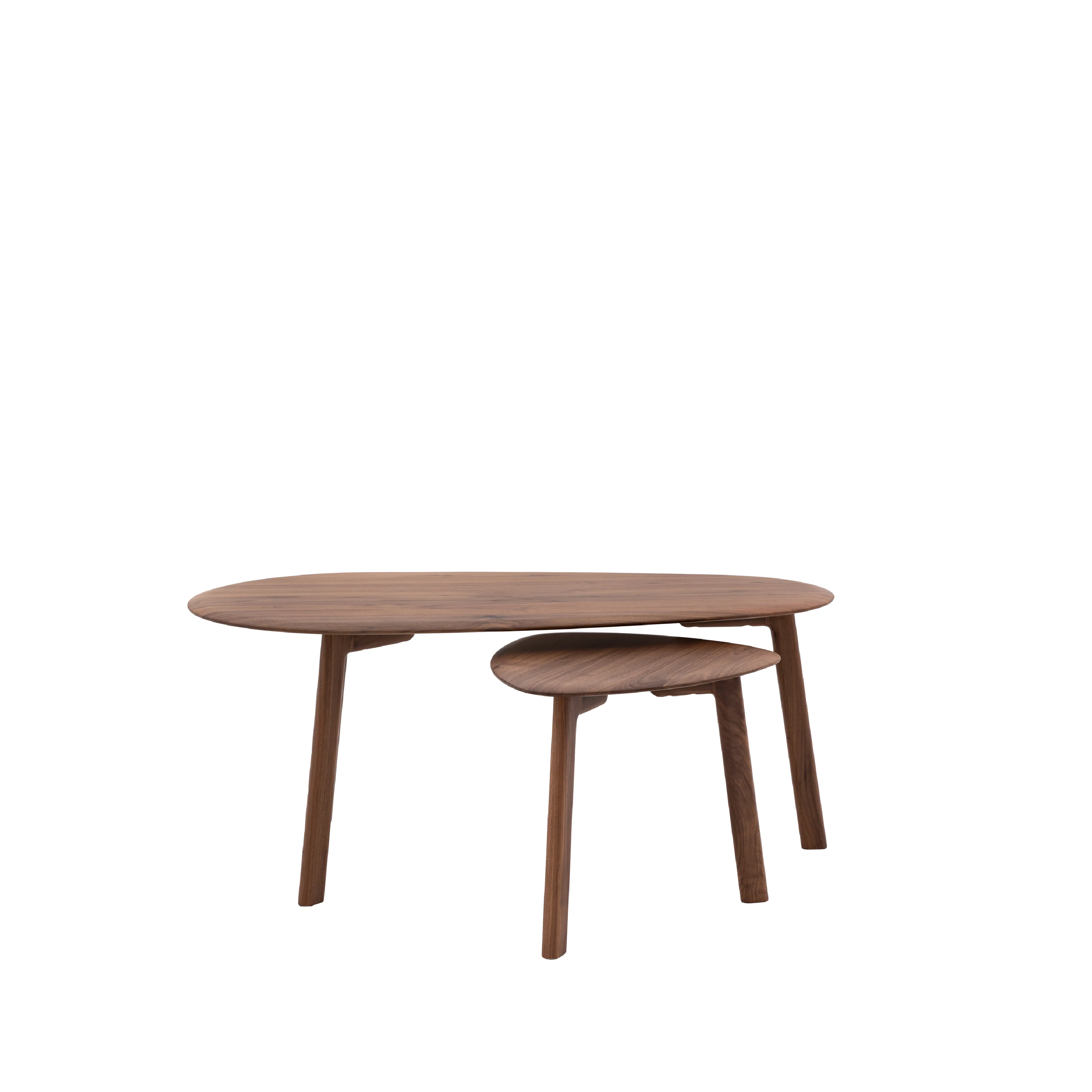 Madrid Mid-Century Scandi Nesting Coffee Tables | Walnut | Set of 2 - Image 3