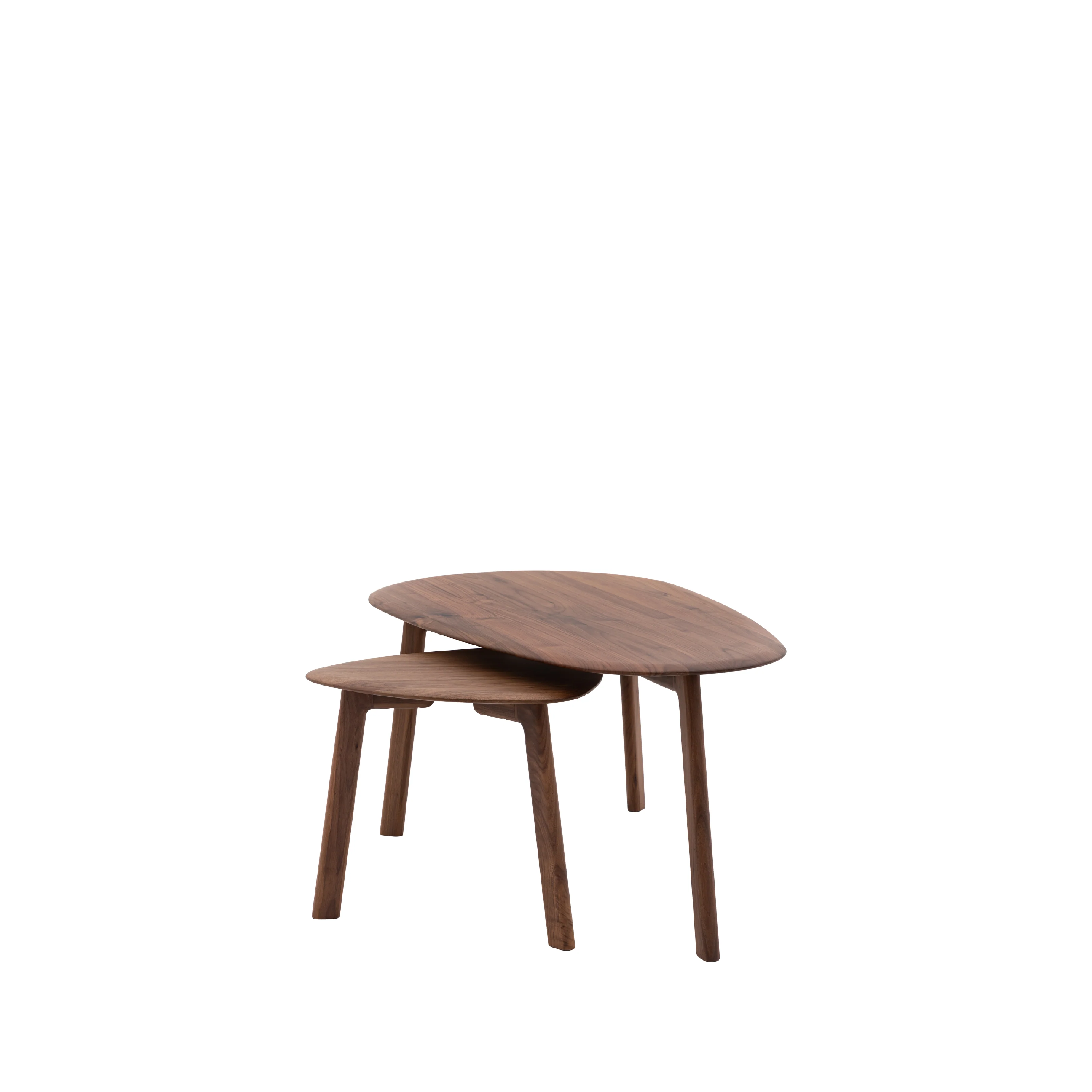 Madrid Mid-Century Scandi Nesting Coffee Tables | Walnut | Set of 2 - Image 4