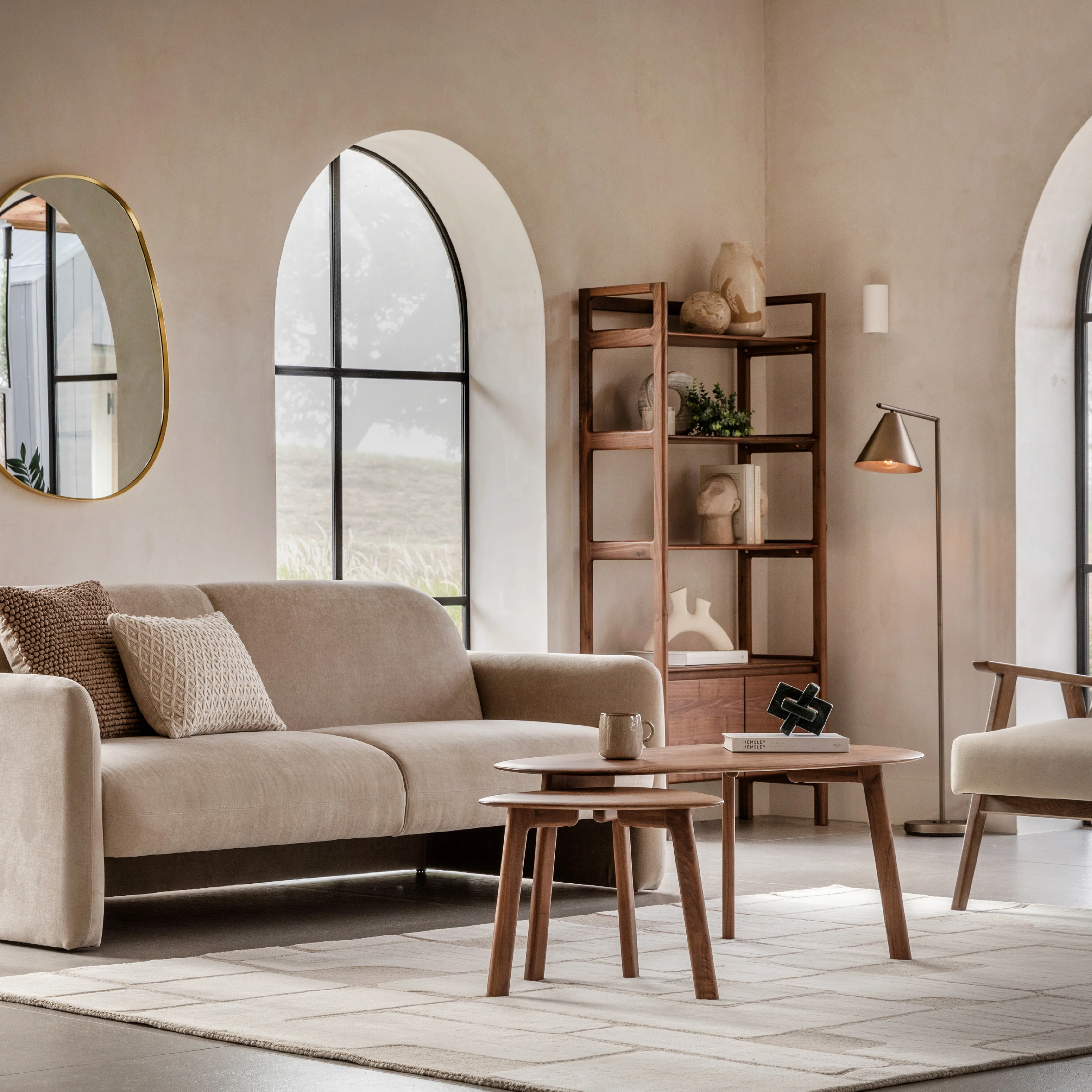 Madrid Mid-Century Scandi Open Display Unit | Walnut - Image 2