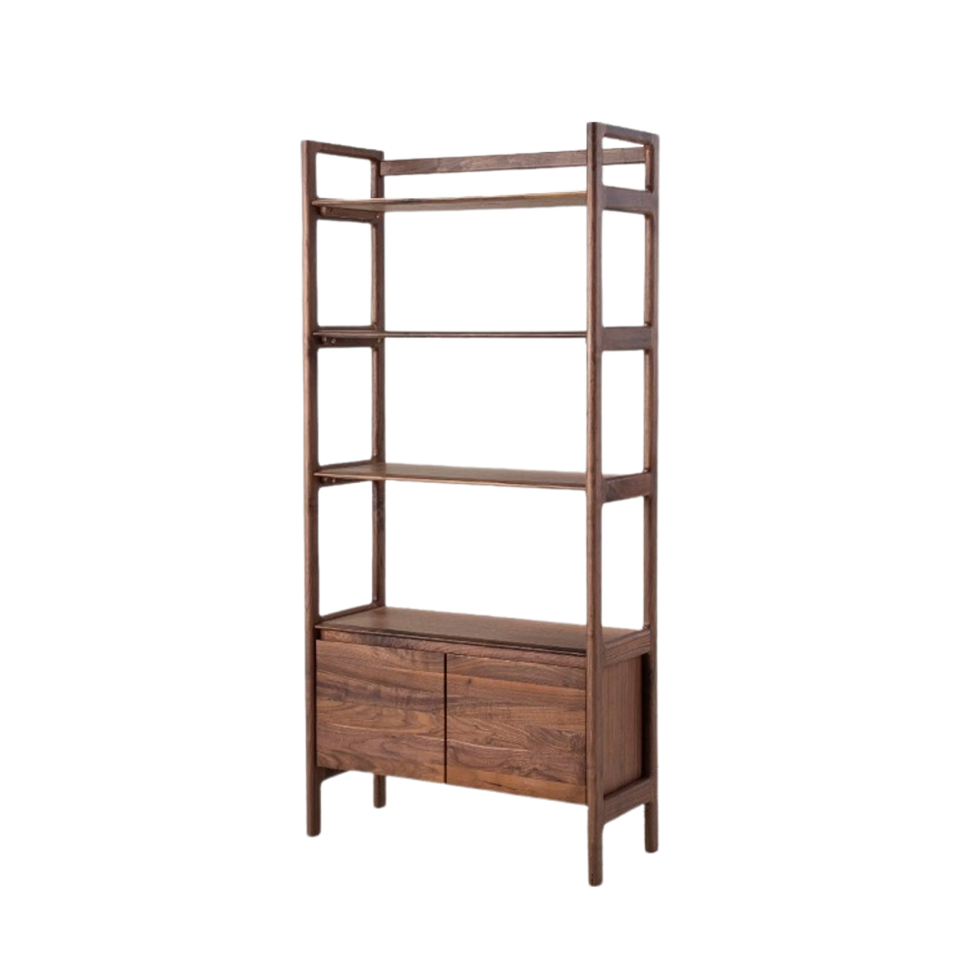 Madrid Mid-Century Scandi Open Display Unit | Walnut - Image 3