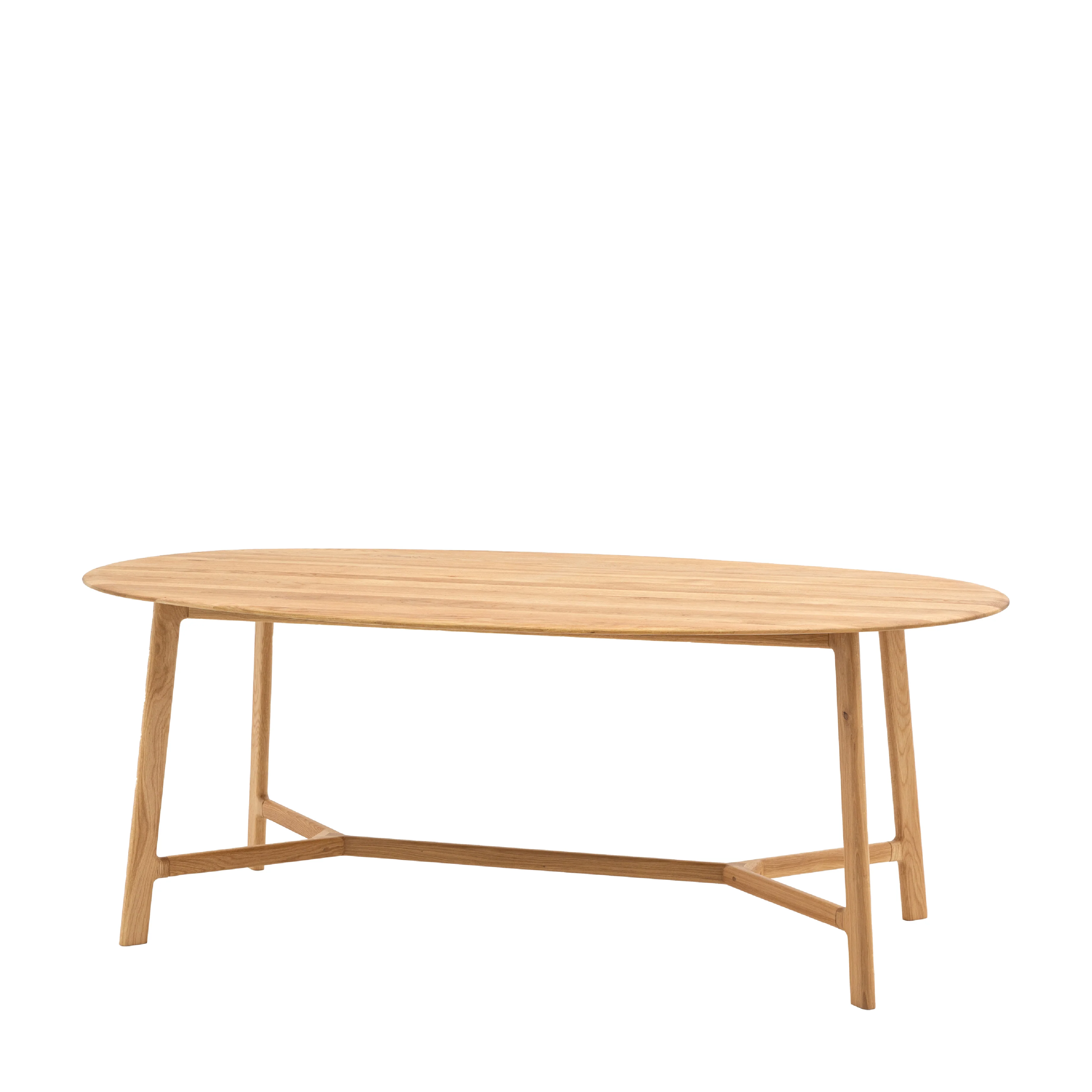 Madrid Mid-Century Scandi Oval Dining Table | Natural Oak - Image 3