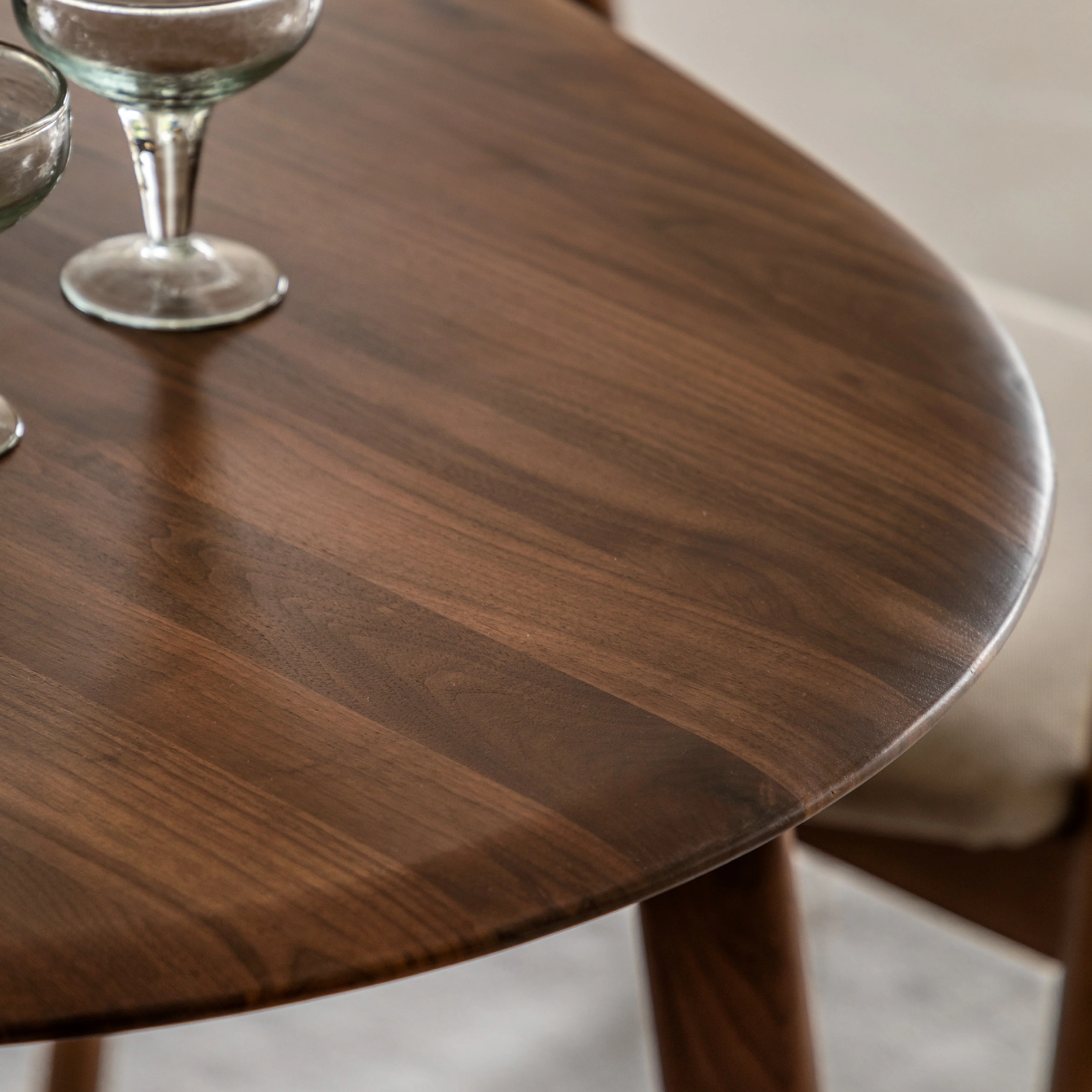 Madrid Mid-Century Scandi Oval Dining Table | Walnut - Image 2