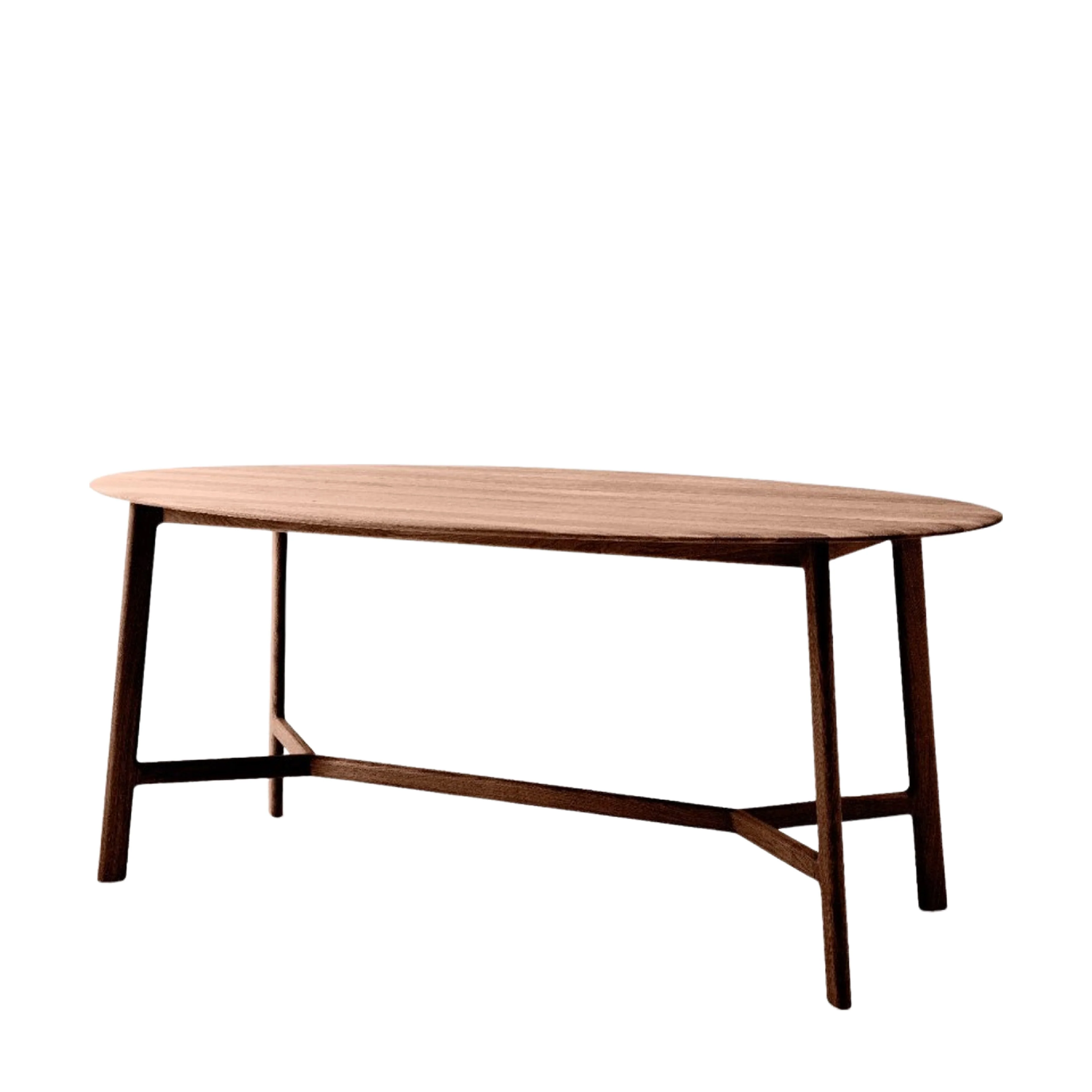 Madrid Mid-Century Scandi Oval Dining Table | Walnut - Image 3