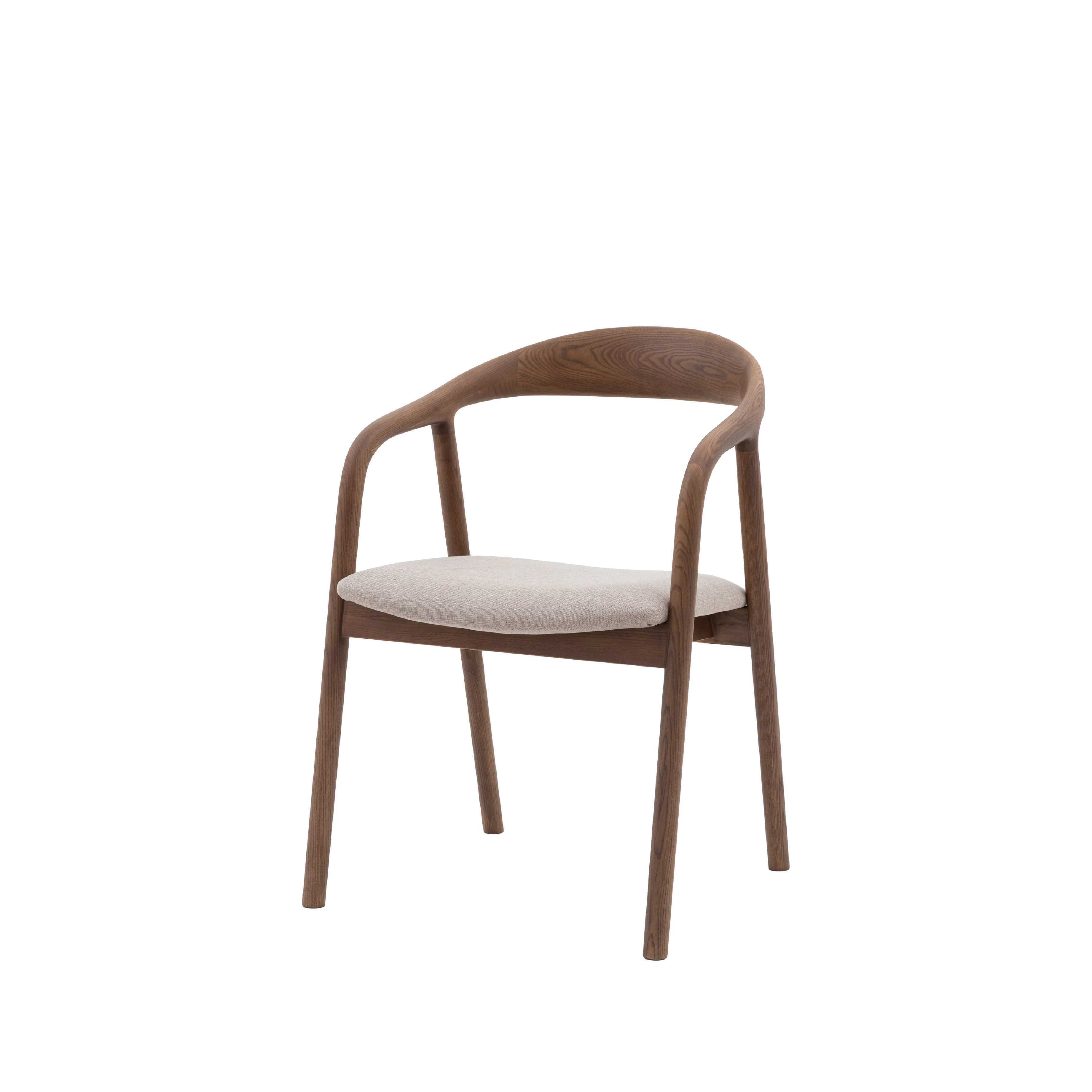 Madrid Mid-Century Scandi Upholstered Dining Chairs | Walnut | Set of 2 - Image 3