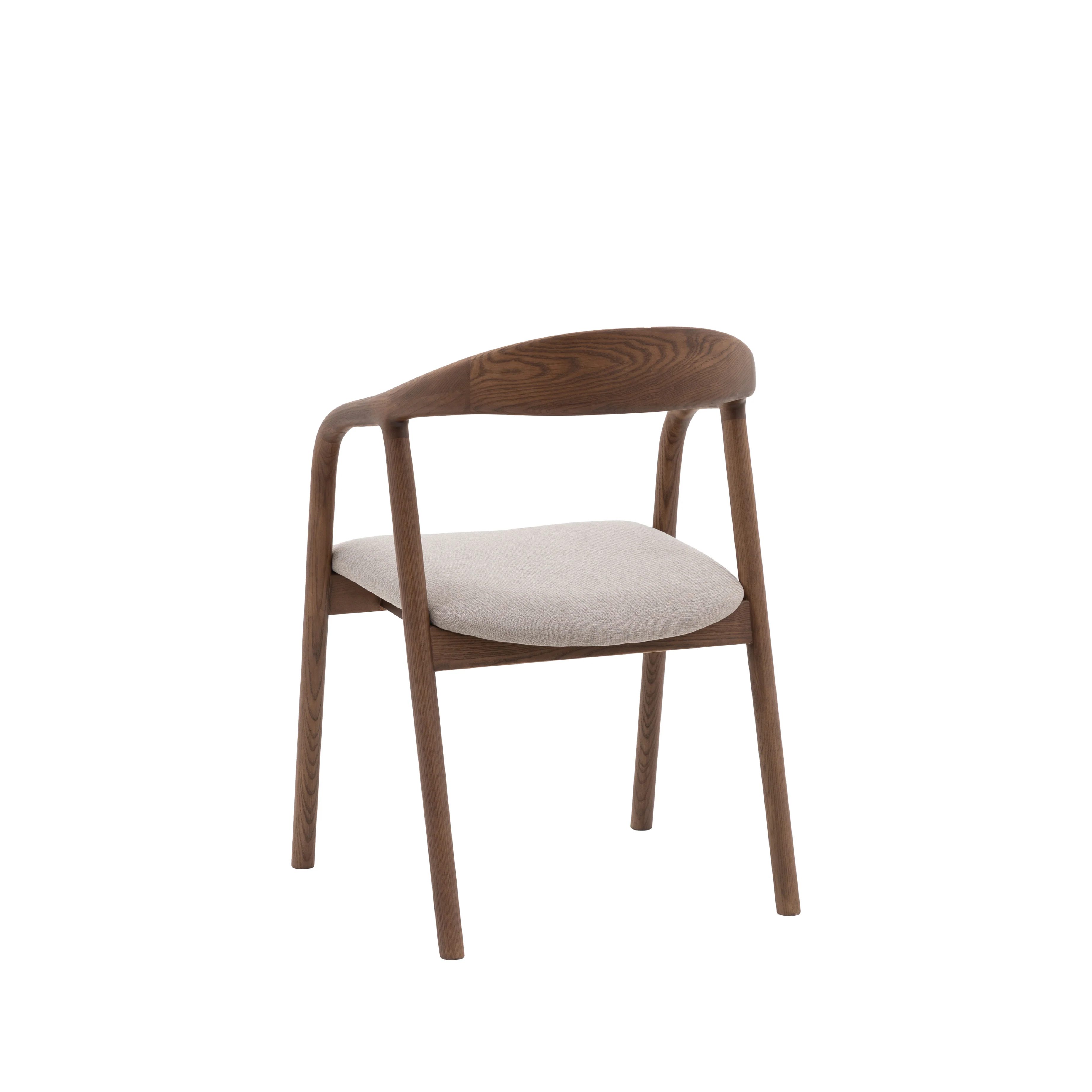 Madrid Mid-Century Scandi Upholstered Dining Chairs | Walnut | Set of 2 - Image 4