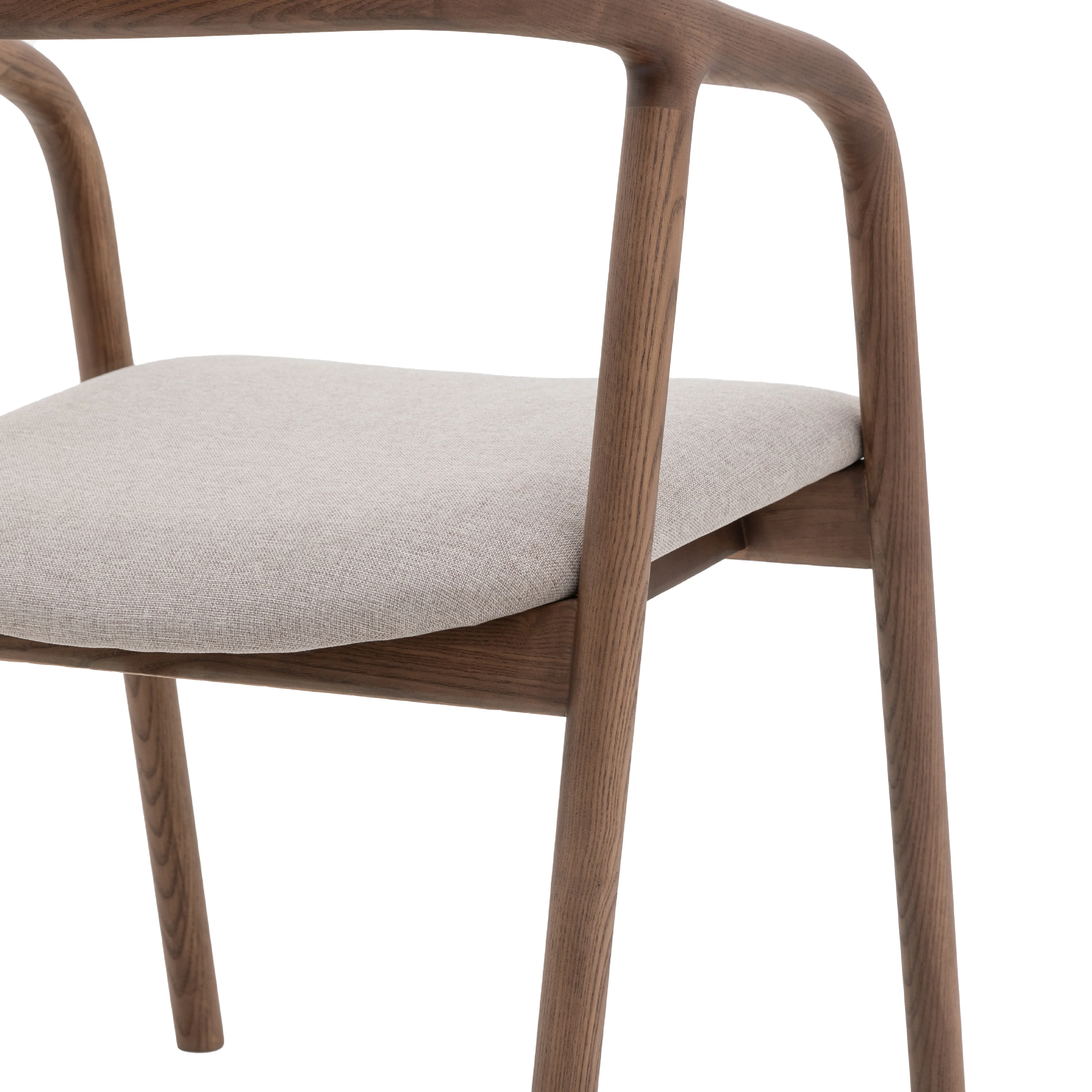 Madrid Mid-Century Scandi Upholstered Dining Chairs | Walnut | Set of 2 - Image 5