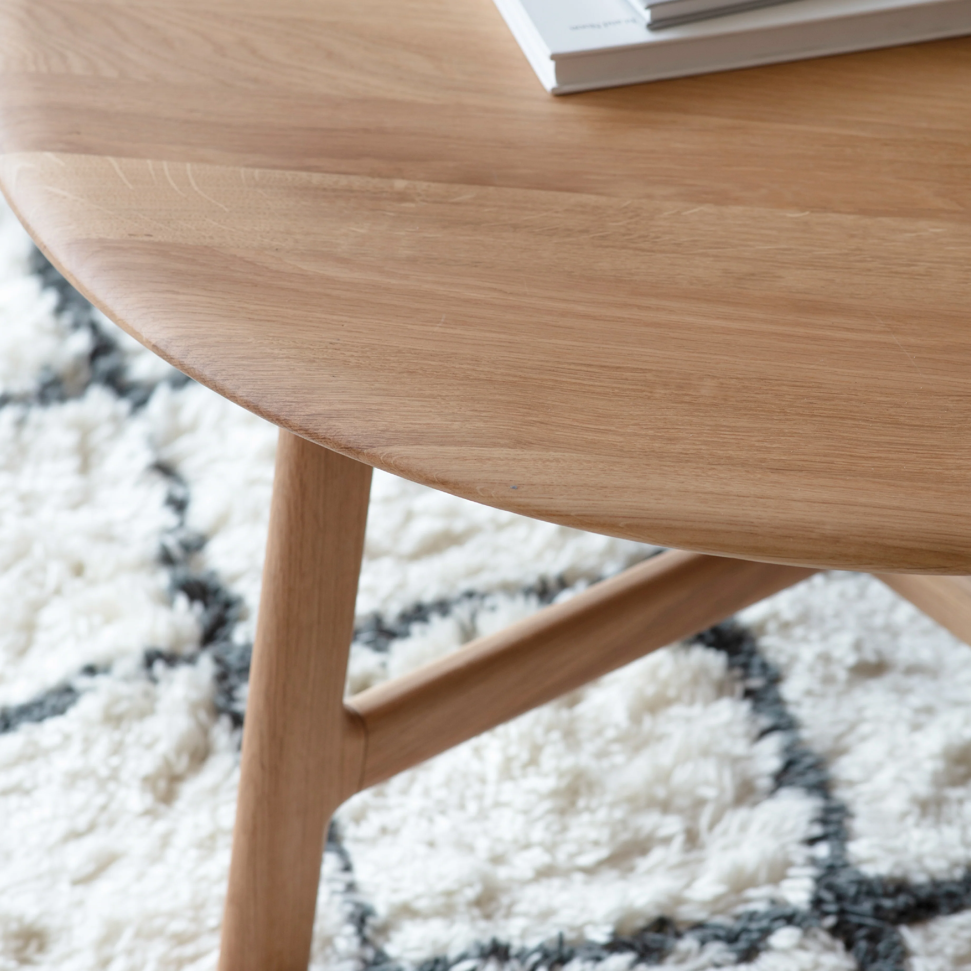 Madrid Round Mid-Century Scandi Coffee Table | Oak - Image 2
