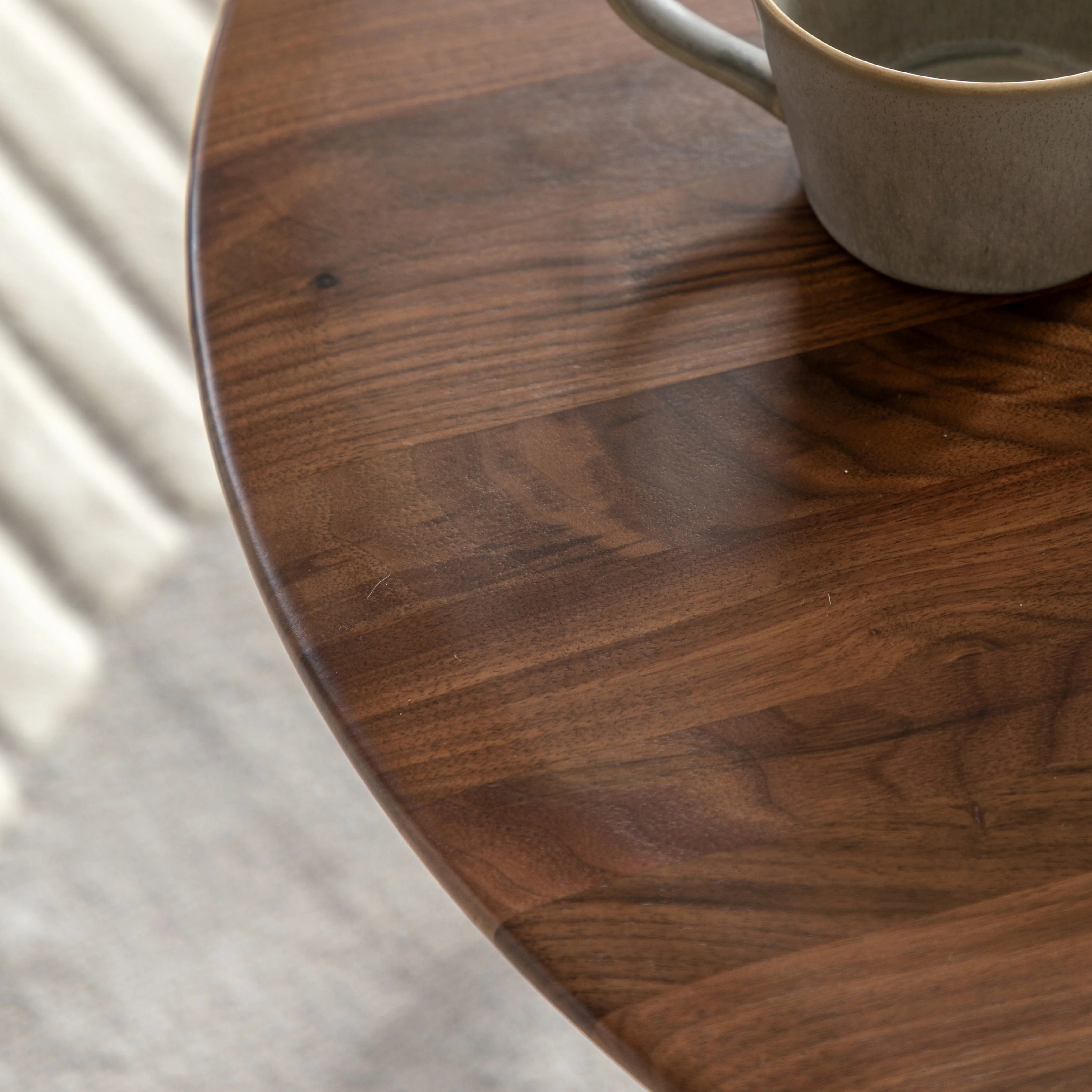 Madrid Round Mid-Century Scandi Coffee Table | Walnut - Image 2