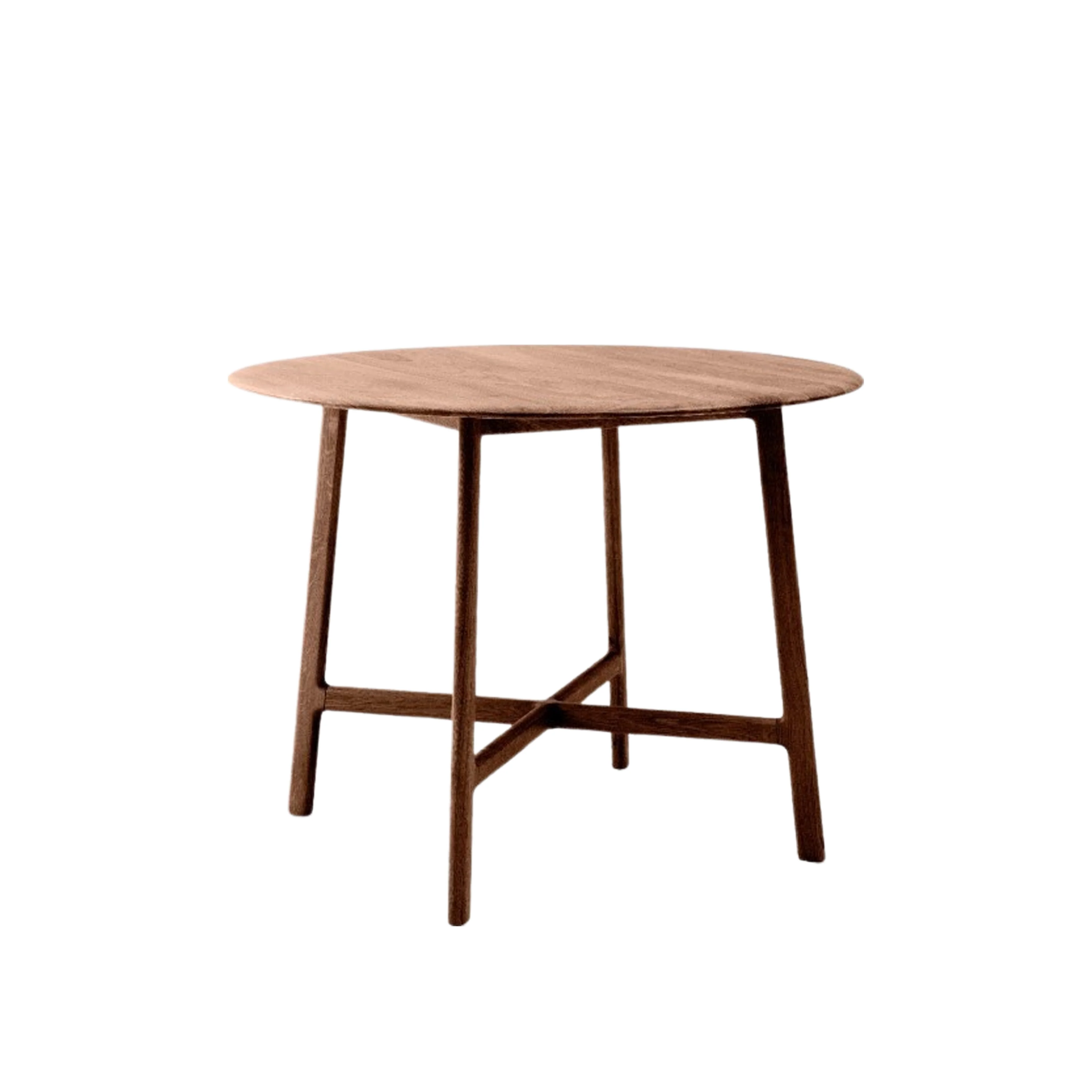 Madrid Round Mid-Century Scandi Dining Table | Walnut - Image 3