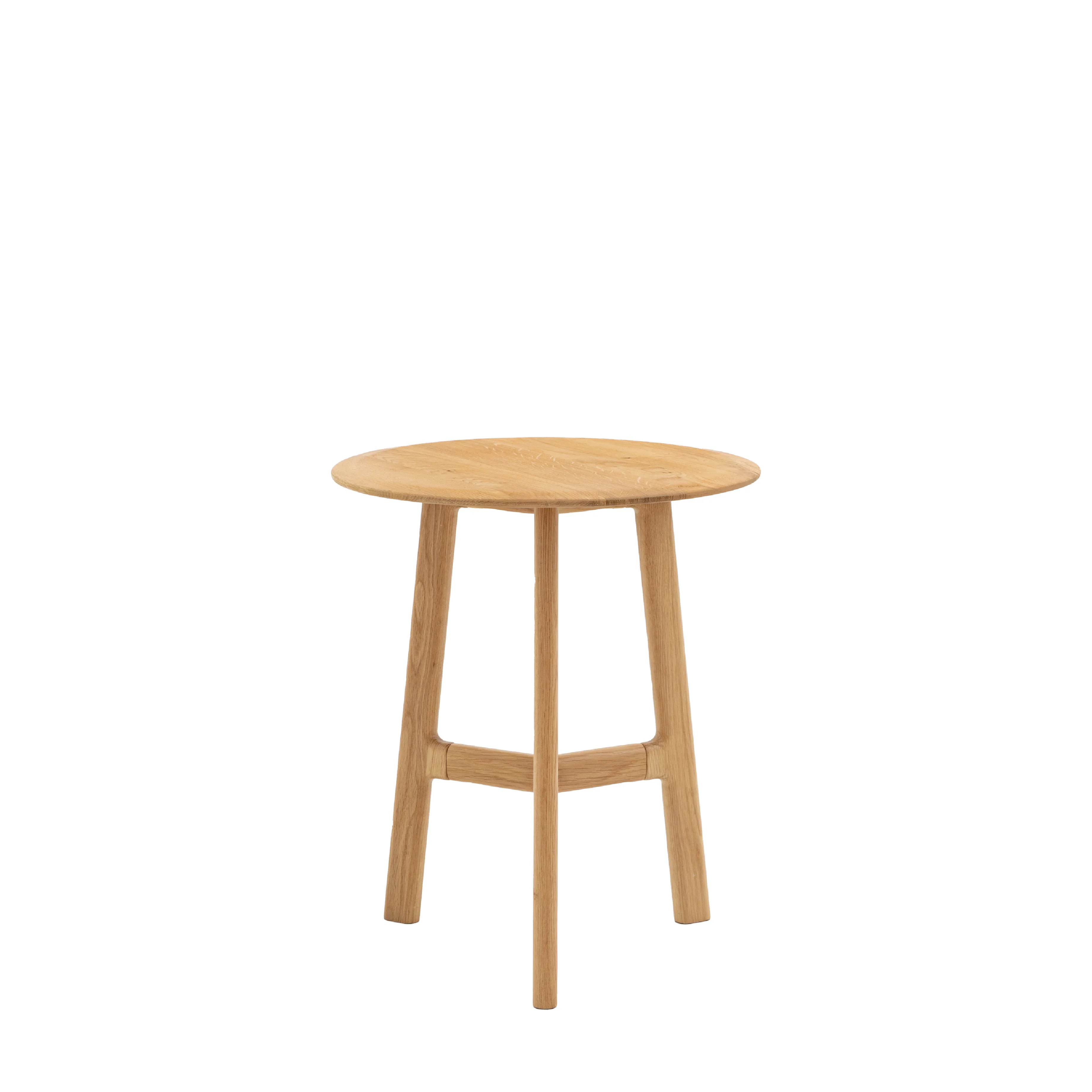 Madrid Round Mid-Century Scandi Side Table | Oak - Image 3