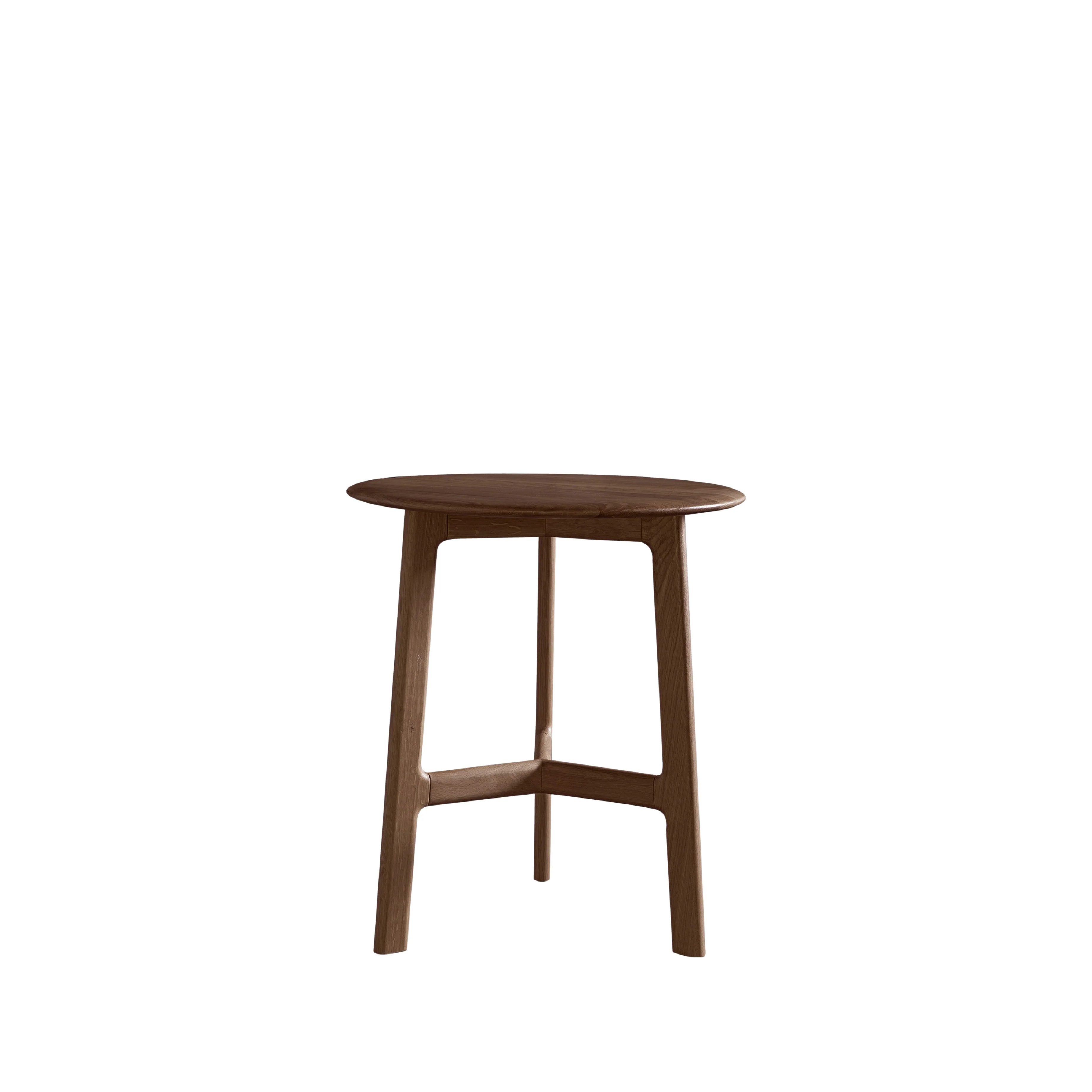 Madrid Round Mid-Century Scandi Side Table | Walnut - Image 3