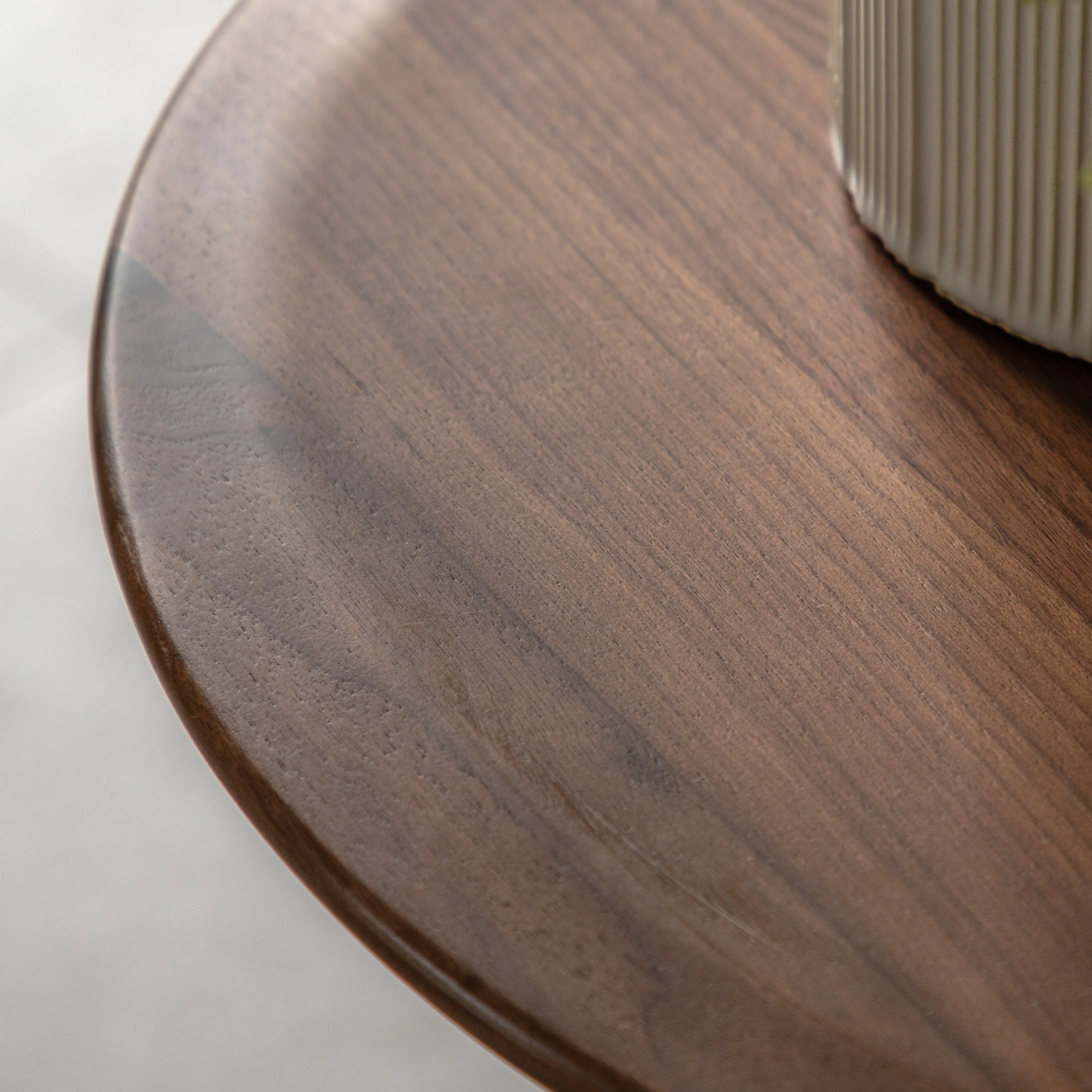 Madrid Round Mid-Century Scandi Side Table | Walnut - Image 4