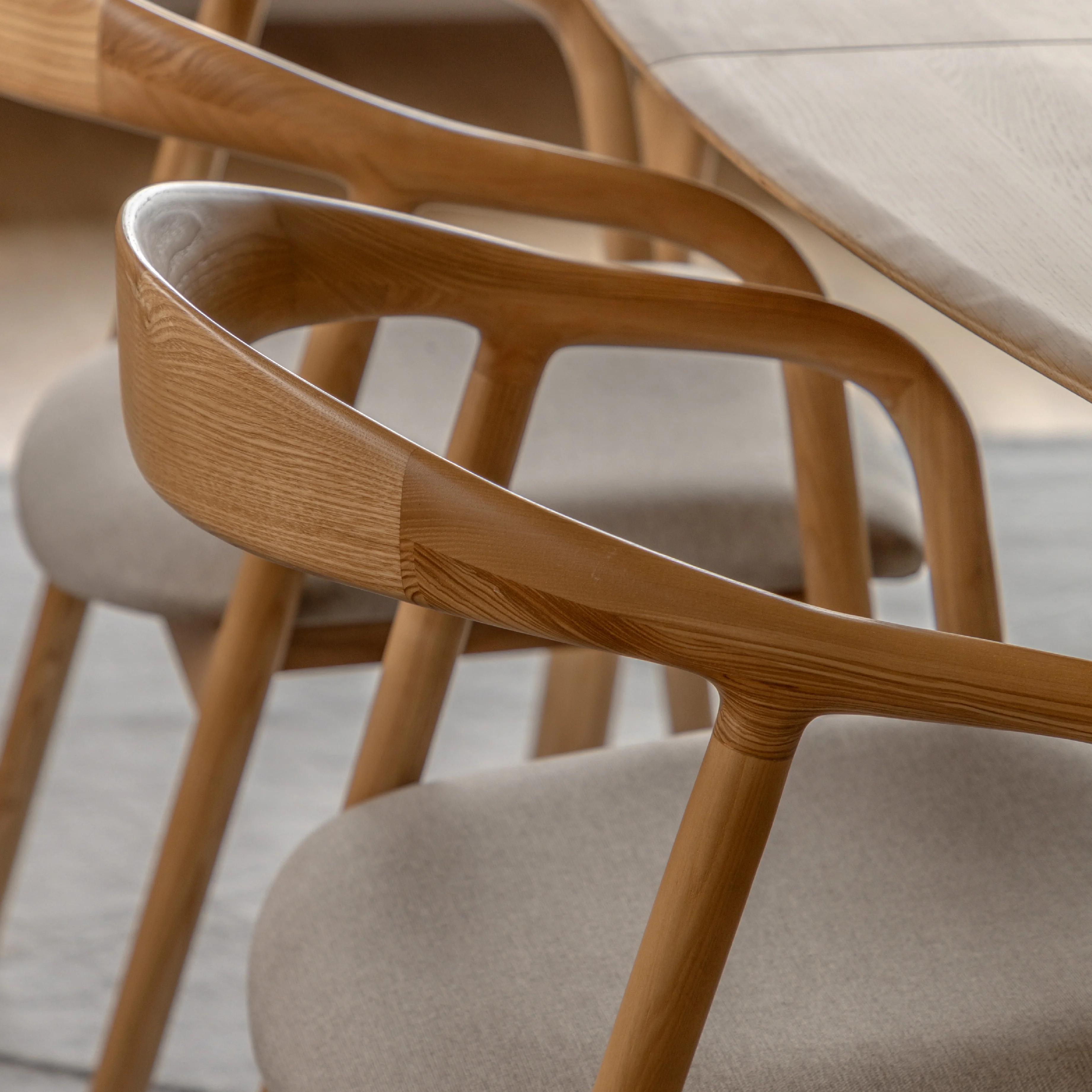 Madrid Upholstered Mid-Century Scandi Dining Chairs | Natural | Set of 2 - Image 2