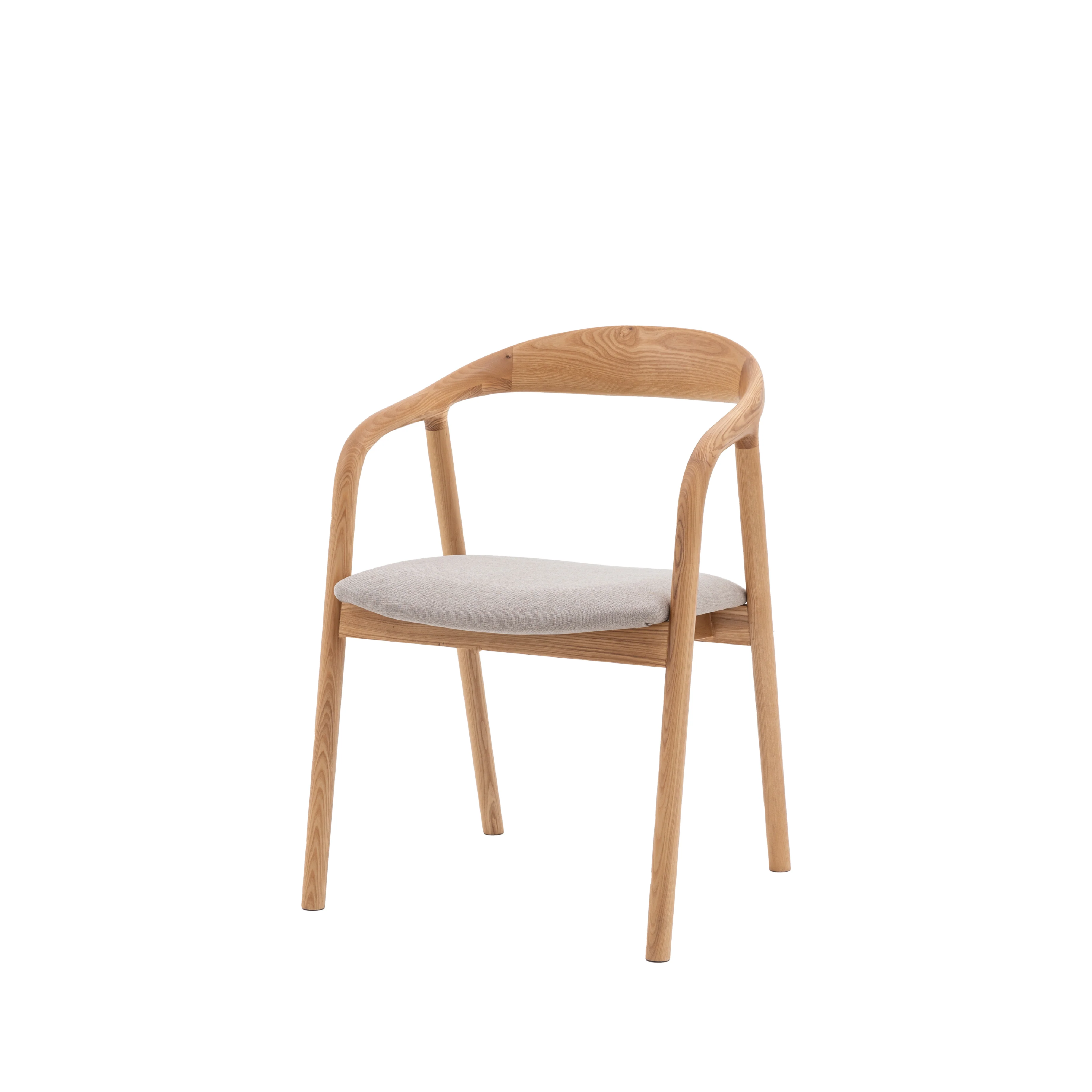 Madrid Upholstered Mid-Century Scandi Dining Chairs | Natural | Set of 2 - Image 3