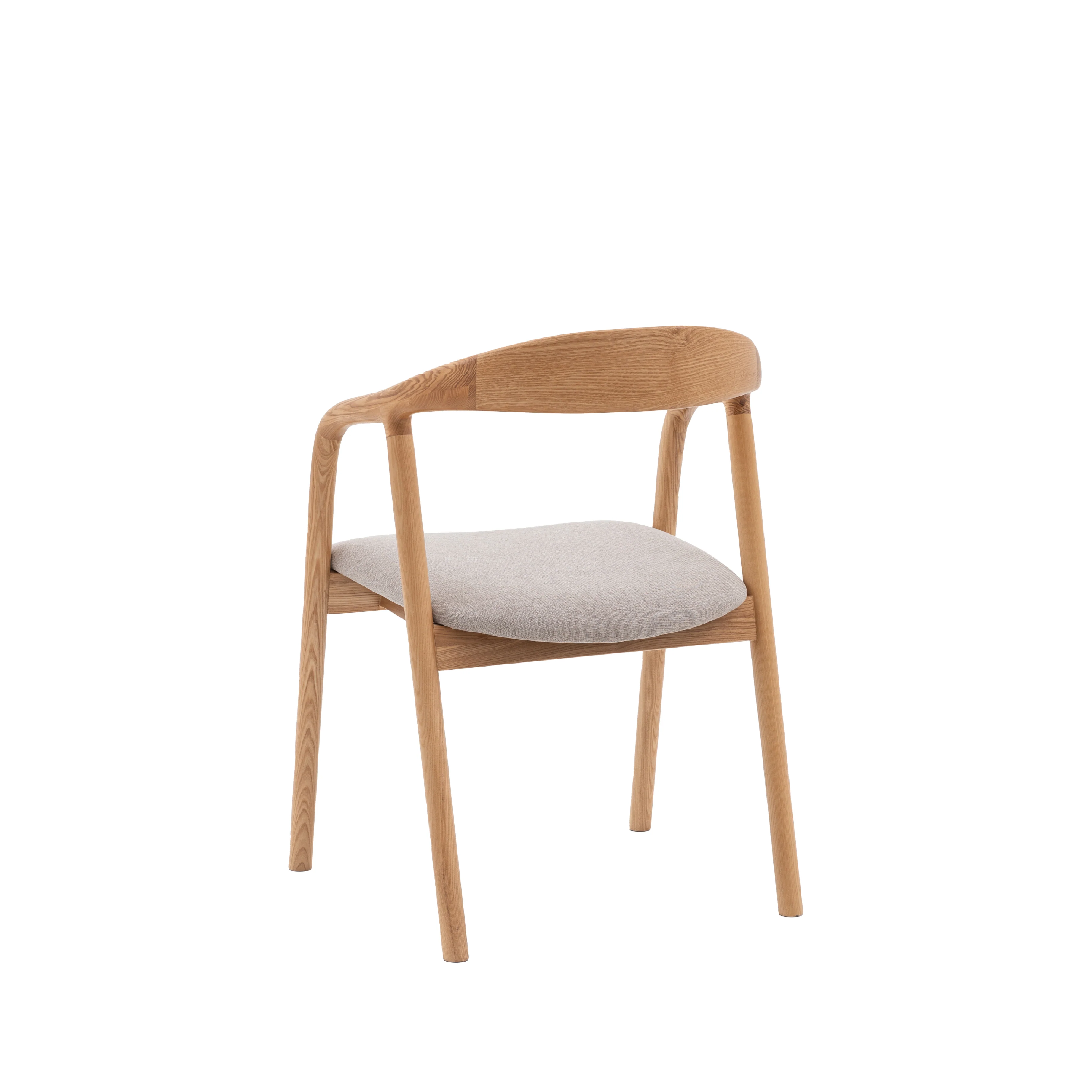 Madrid Upholstered Mid-Century Scandi Dining Chairs | Natural | Set of 2 - Image 4