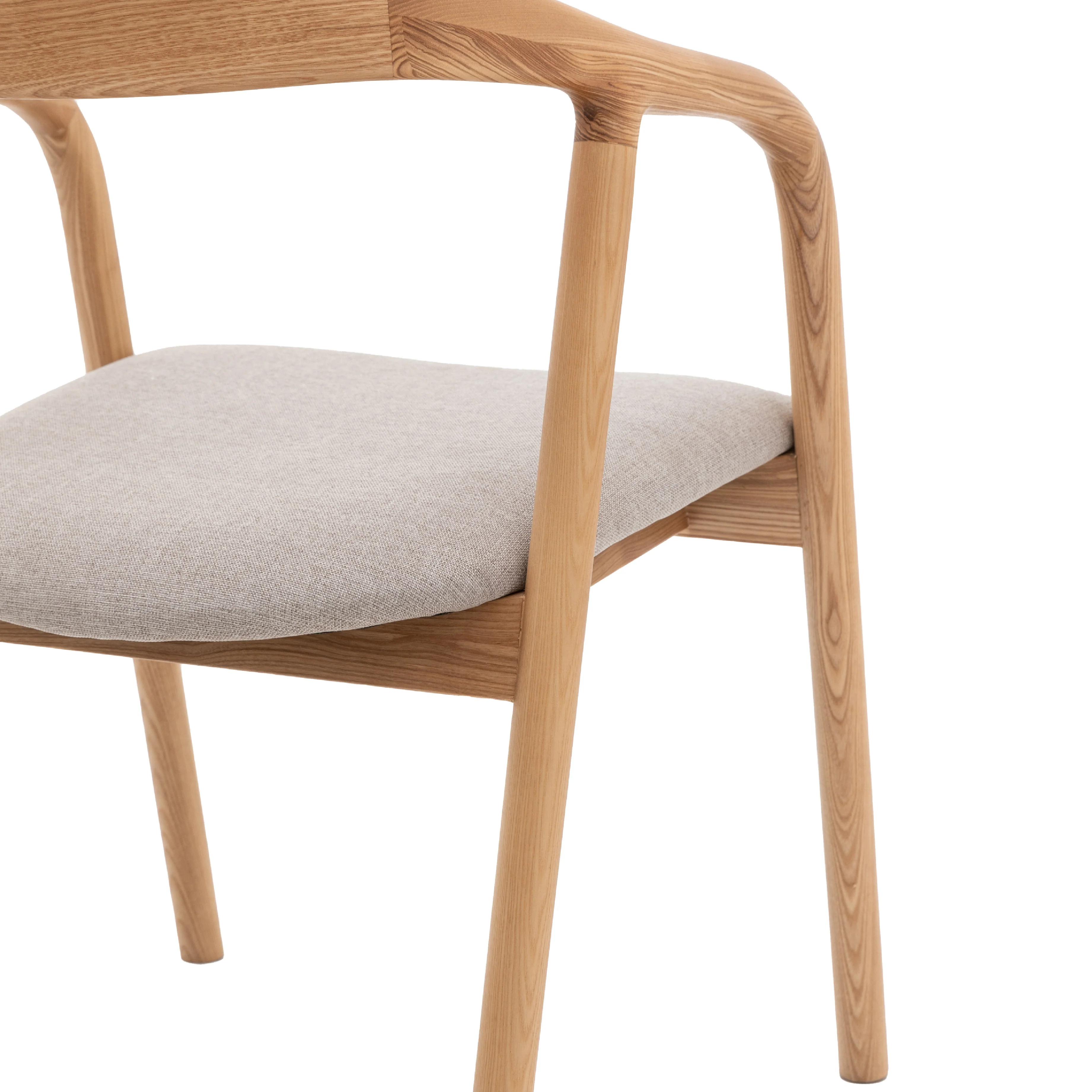 Madrid Upholstered Mid-Century Scandi Dining Chairs | Natural | Set of 2 - Image 5