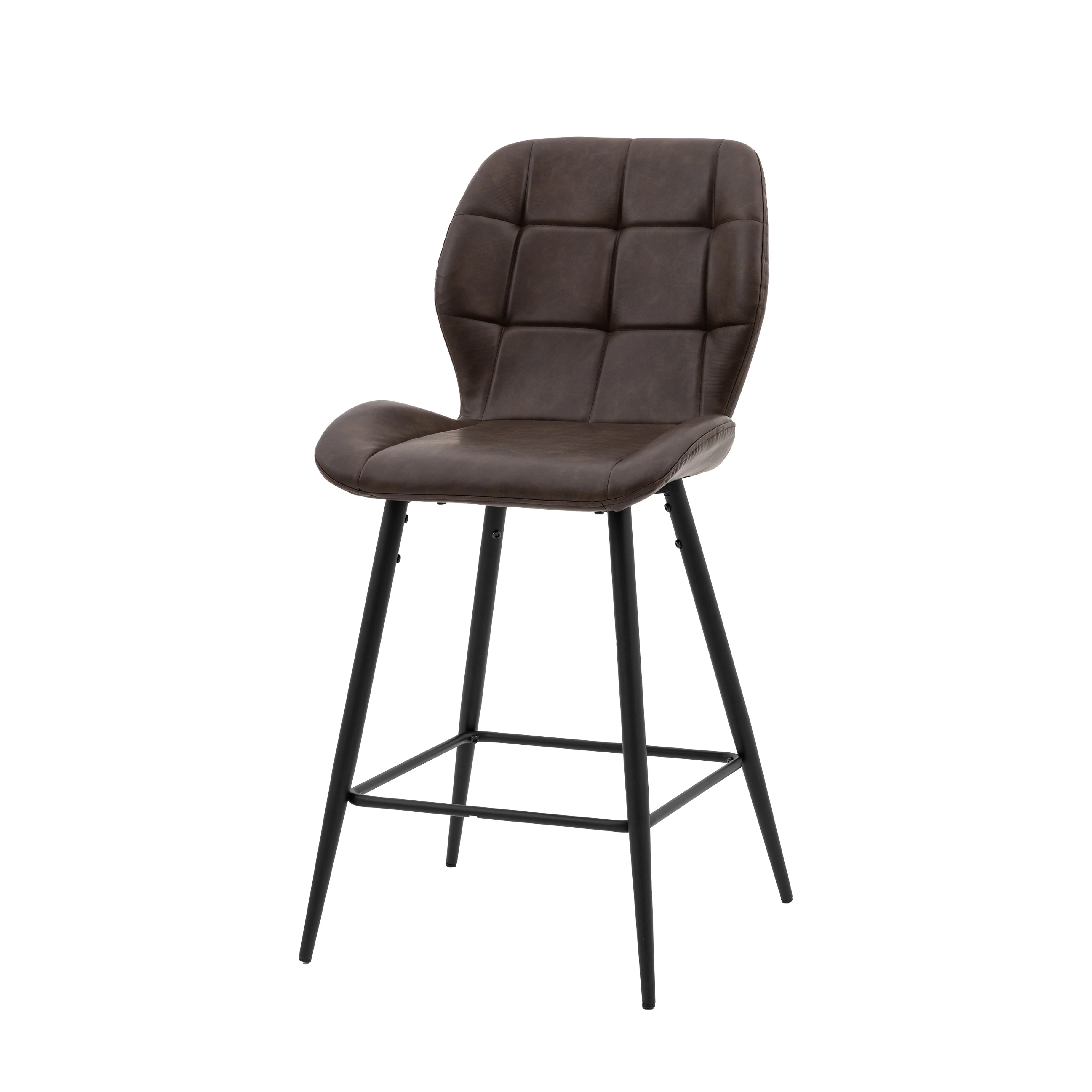 Manford Mid-Century Modern Stools | Brown | Set of 2 - Image 3