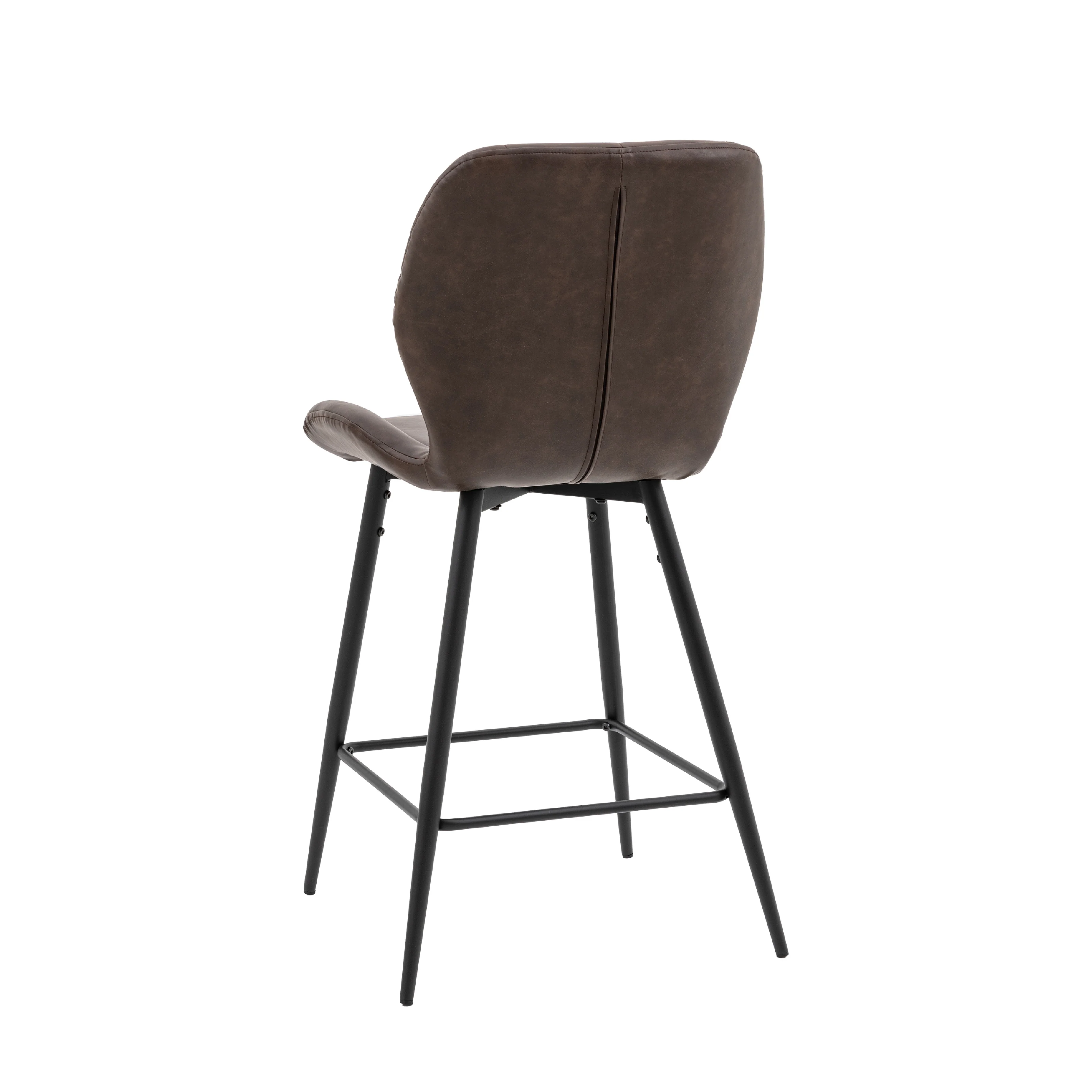 Manford Mid-Century Modern Stools | Brown | Set of 2 - Image 4