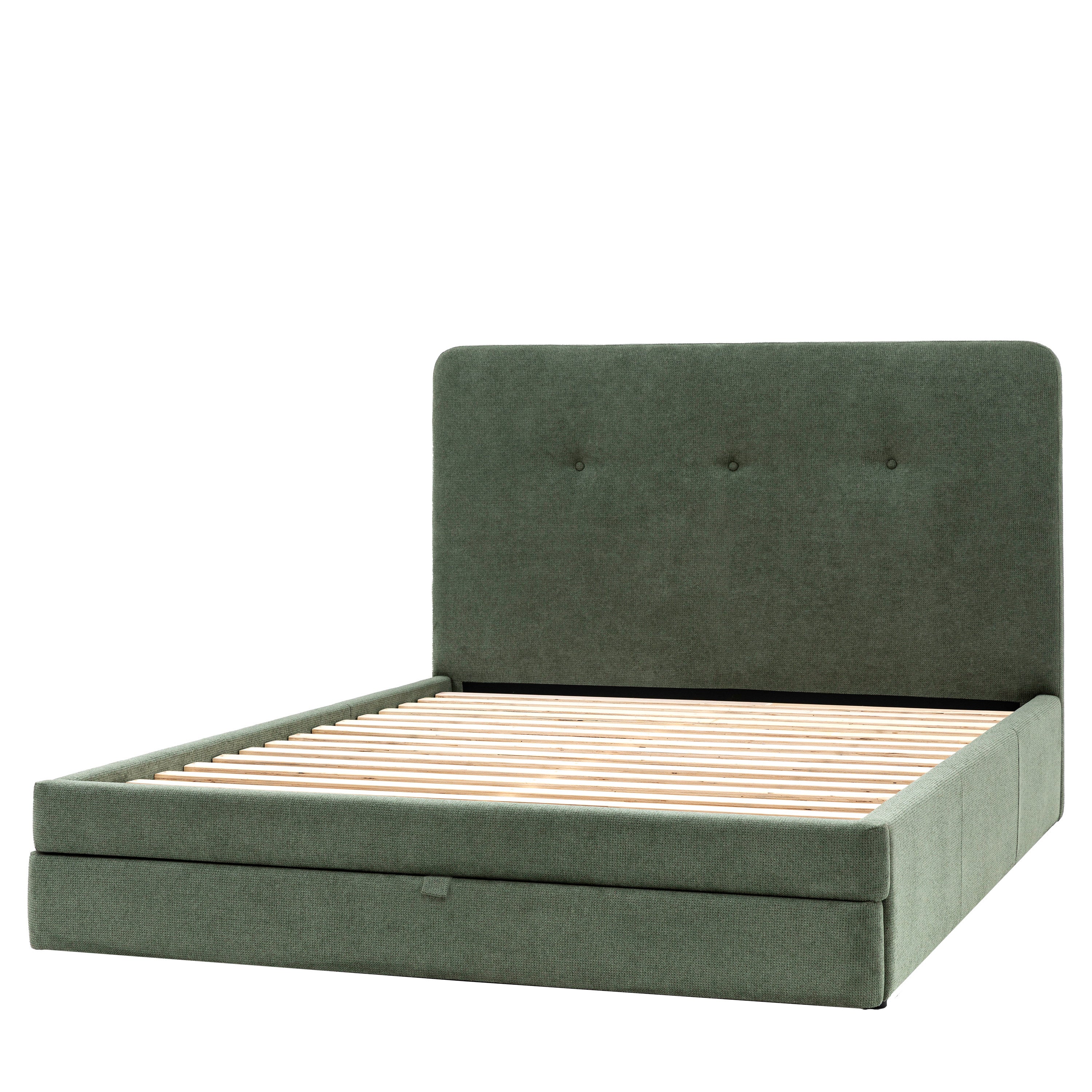 Marlowe Fabric 2 Drawer Bed Frame | Green - Image 3