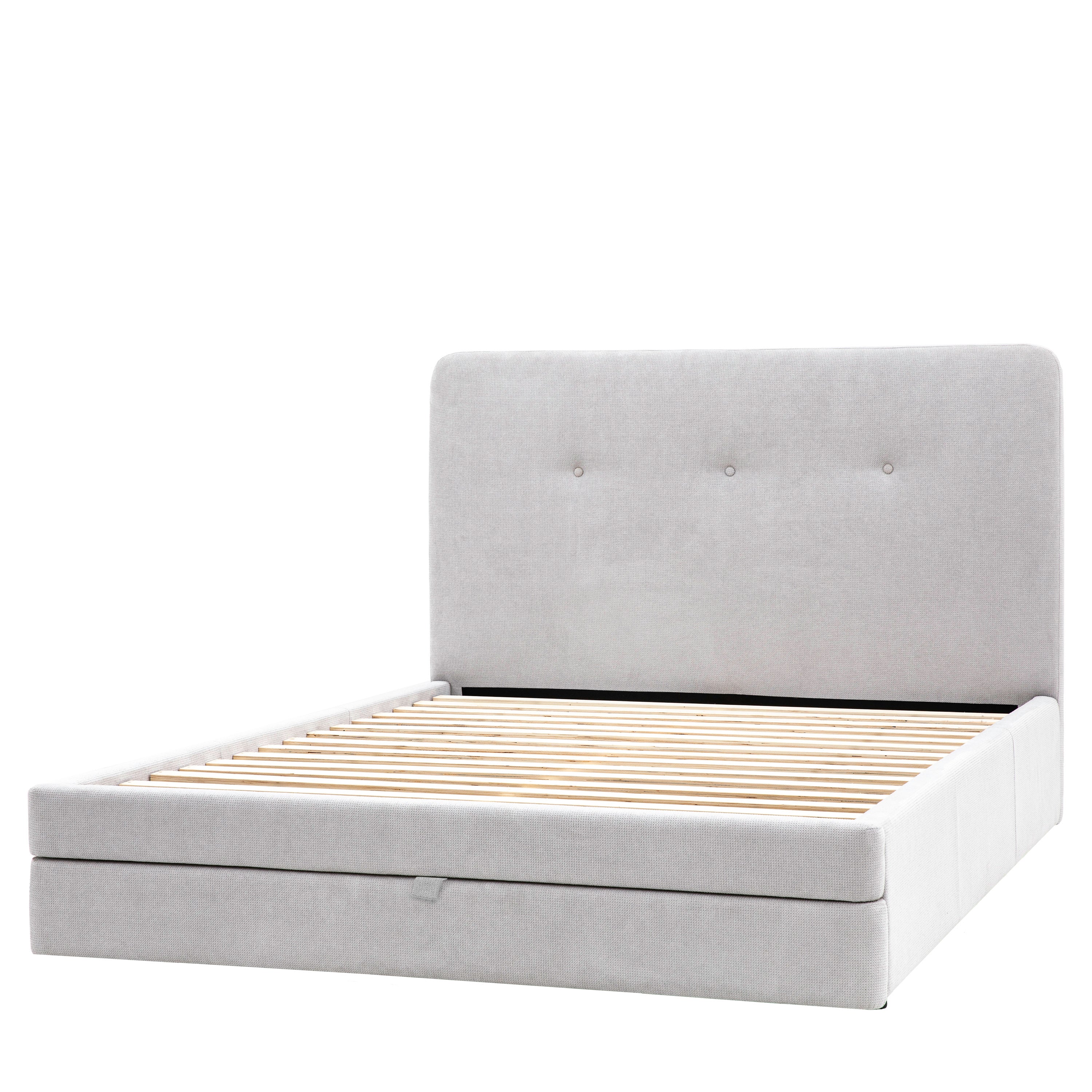 Marlowe Fabric 2 Drawer Bed Frame | Taupe - Image 3