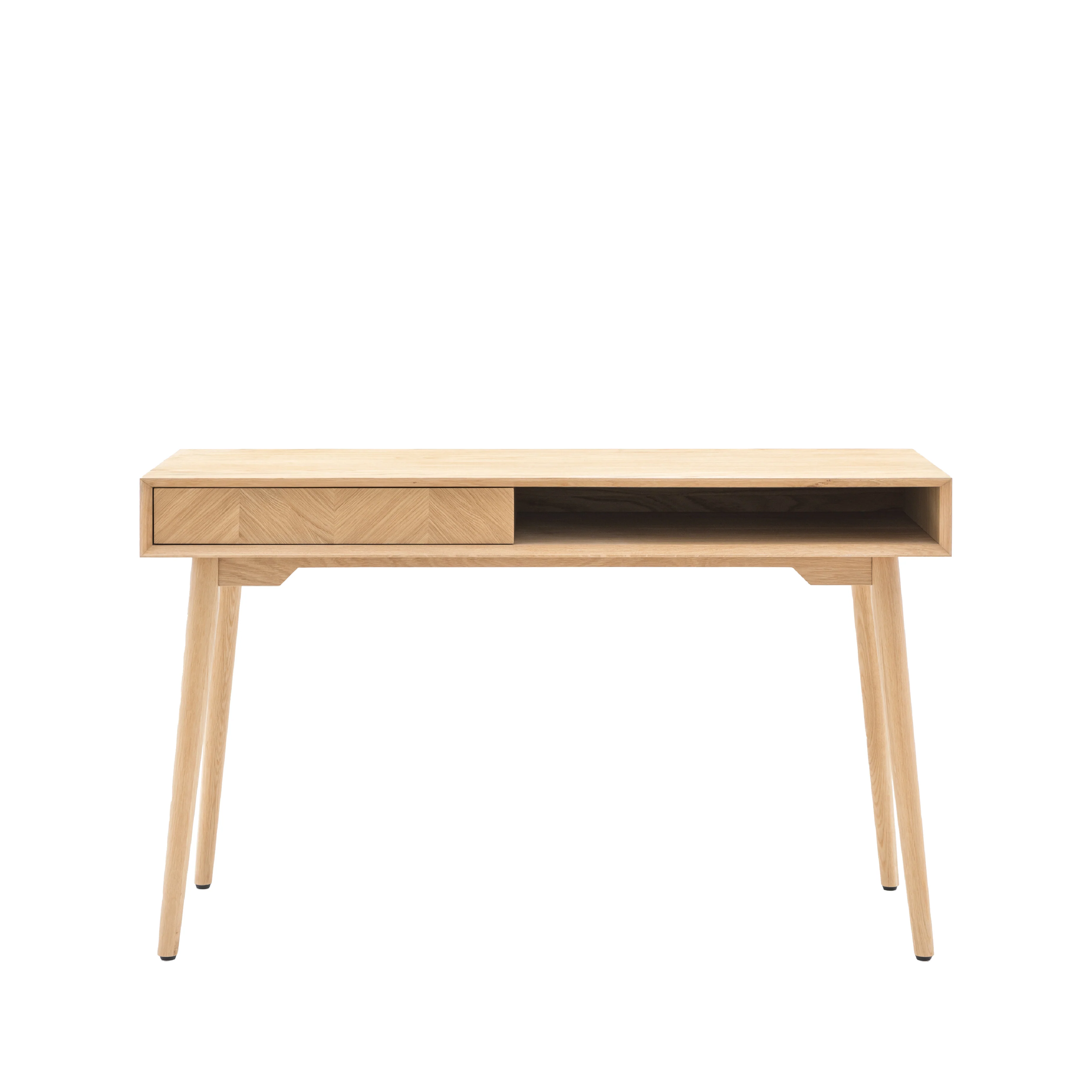 Milano Chevron 1 Drawer Desk | Oak - Image 3