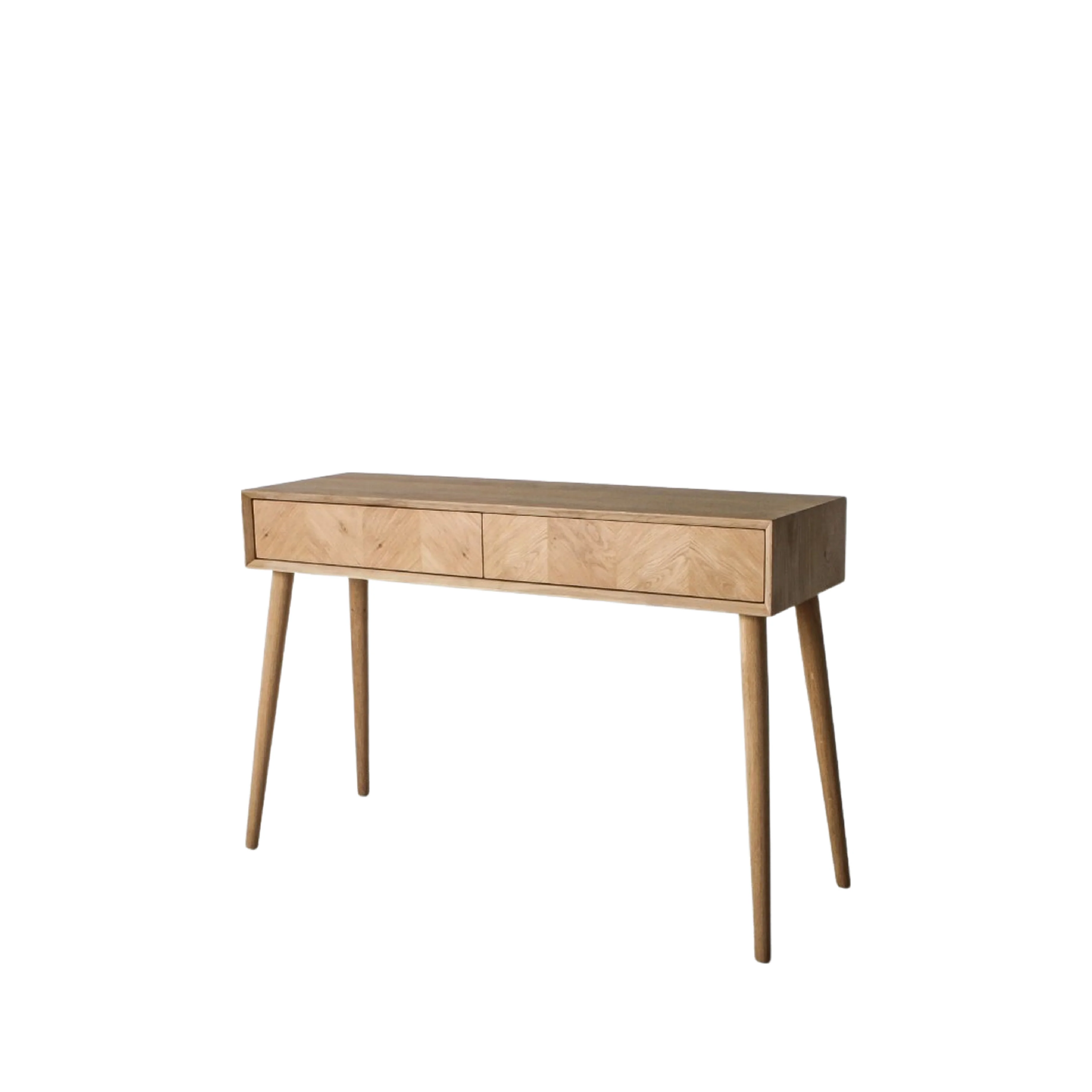 Milano Chevron 2 Drawer Console Table | Oak - Image 3