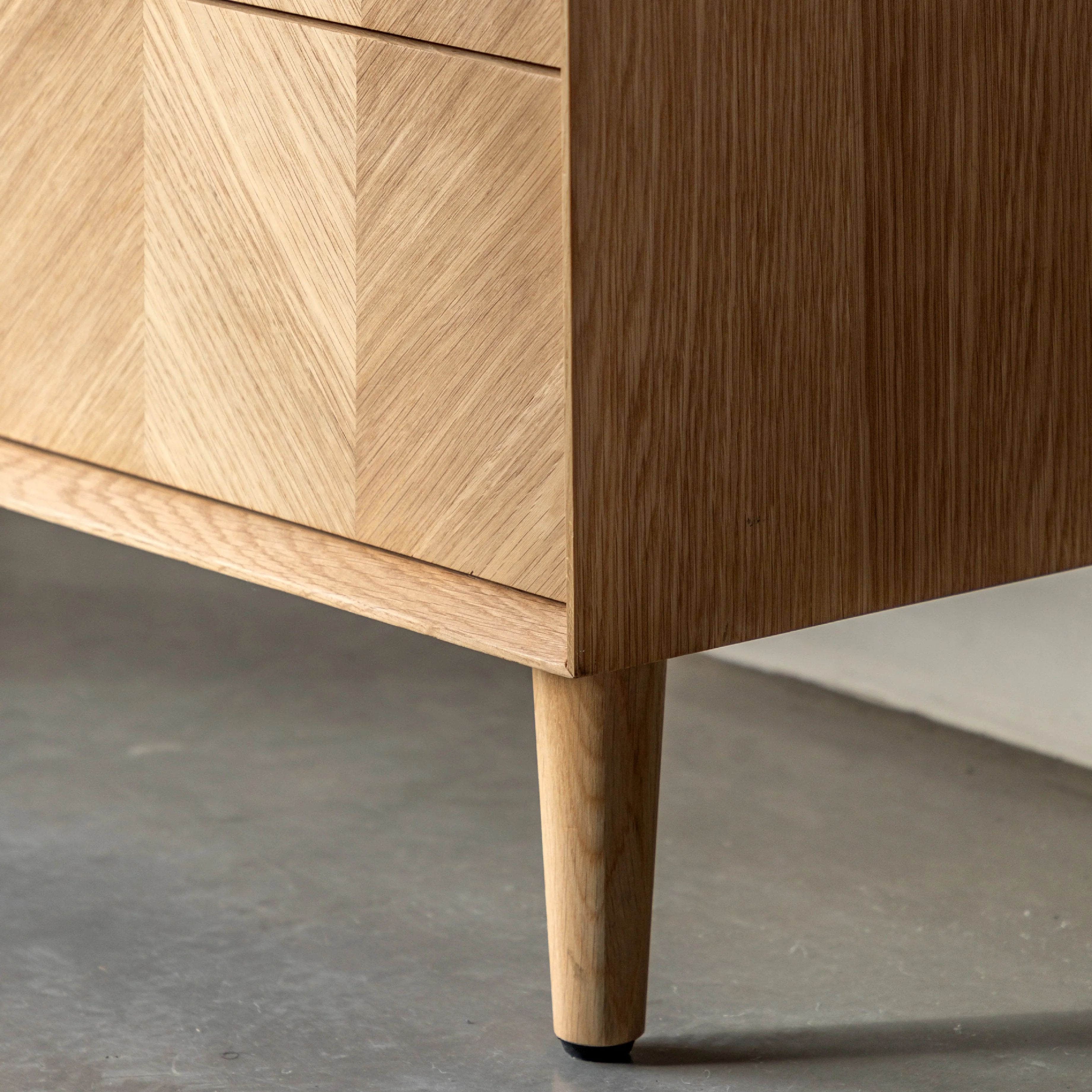 Milano Chevron 6 Drawer Chest | Oak - Image 5