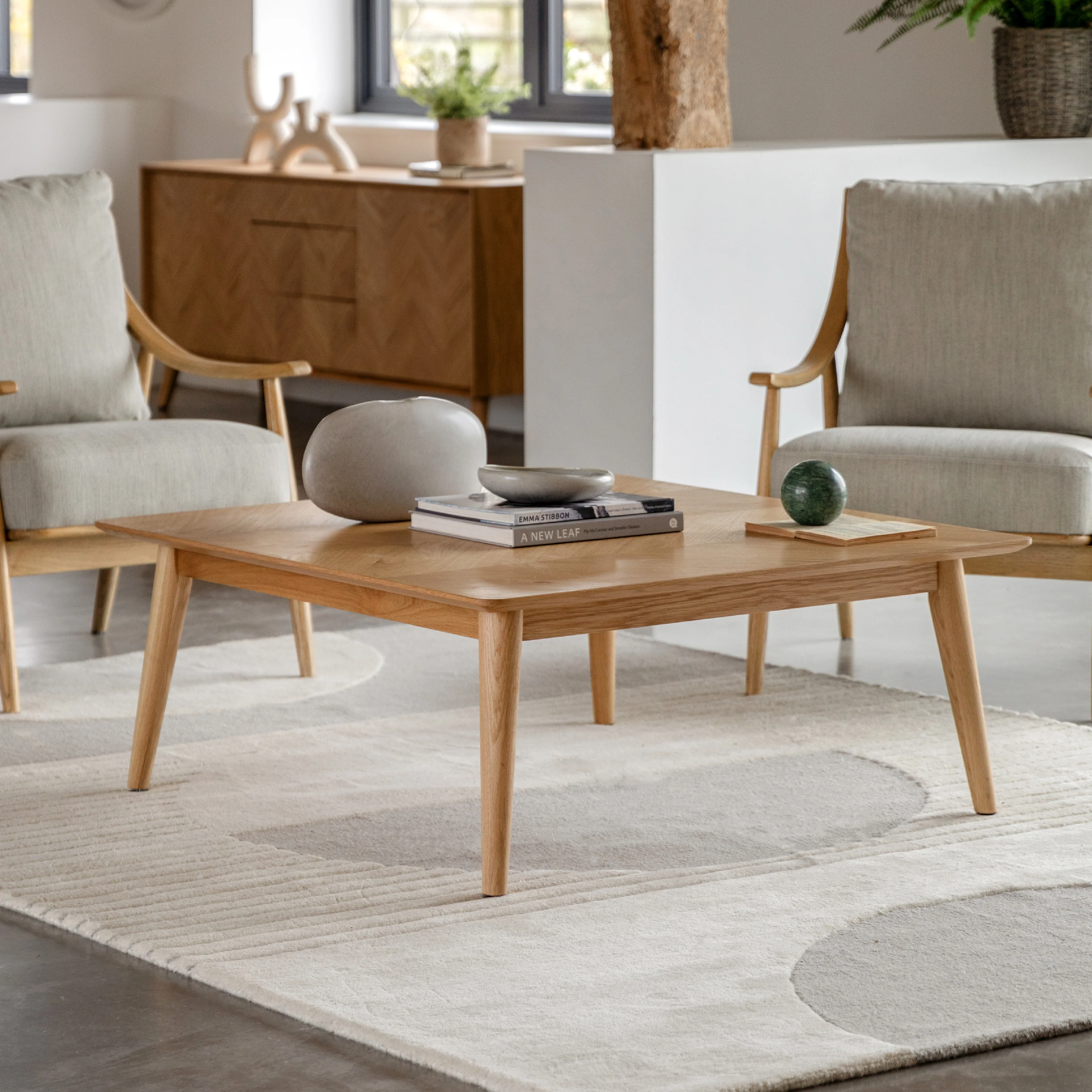 Milano Chevron Coffee Table | Oak
