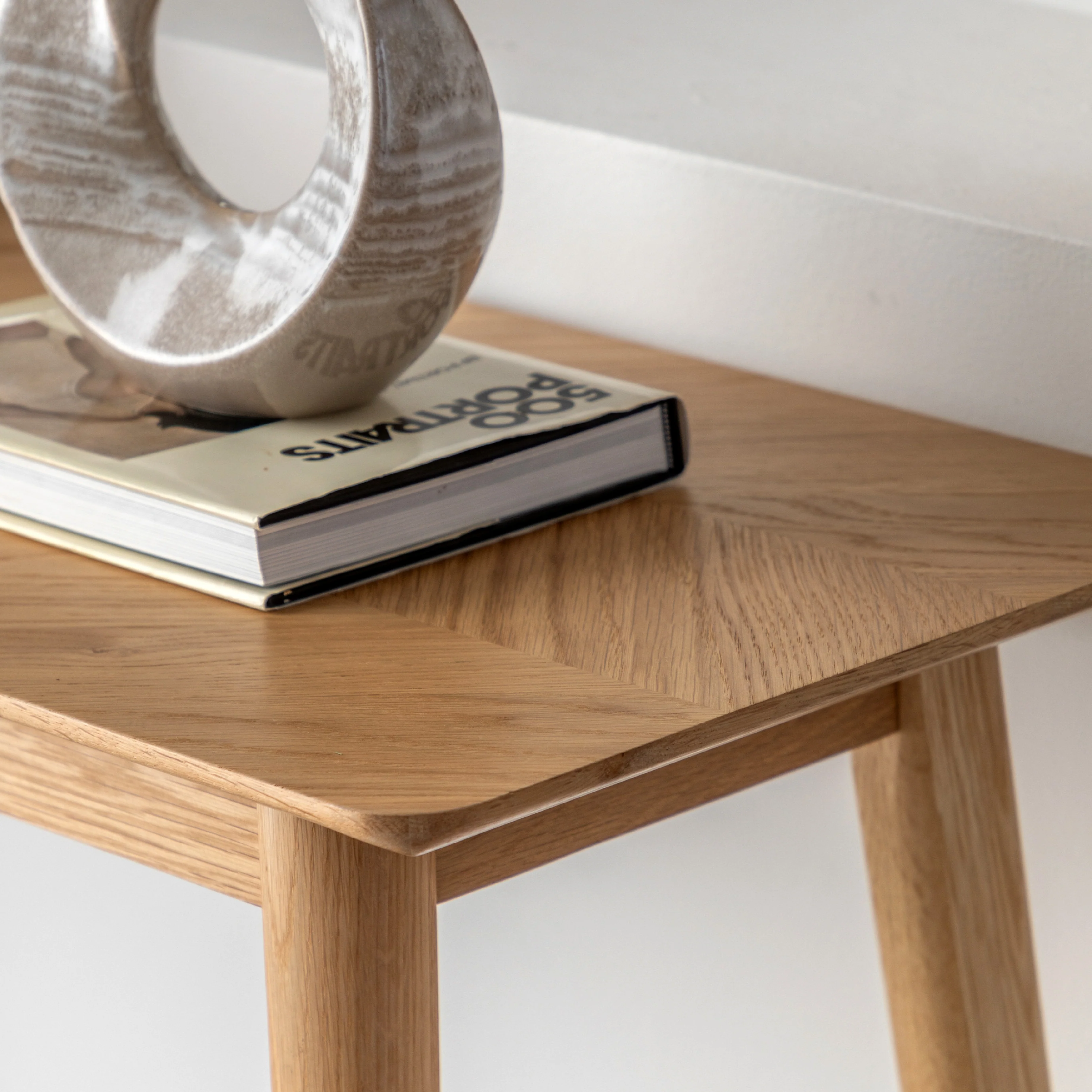Milano Chevron Console Table | Oak - Image 2