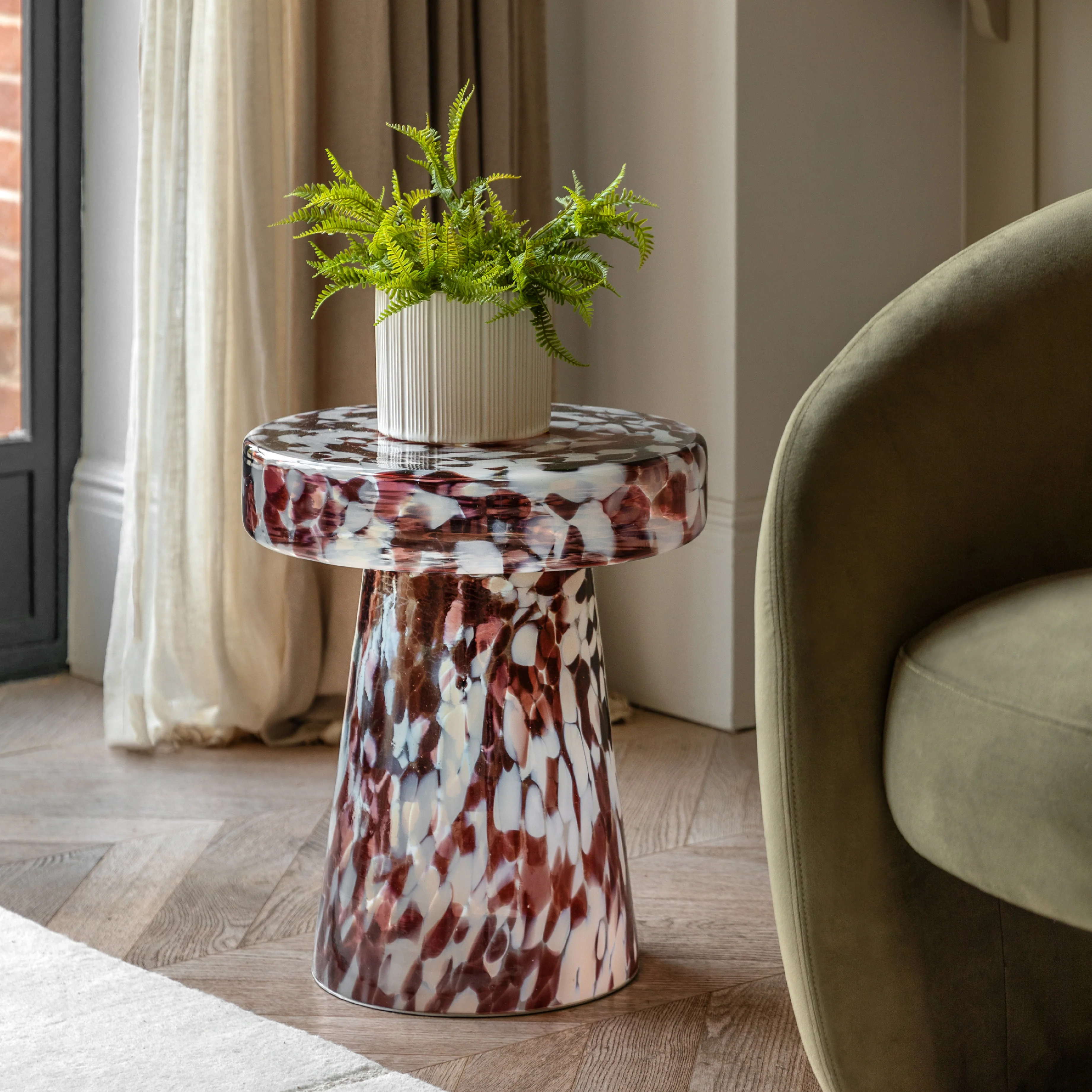 Murano Glass Side Table | Leopard