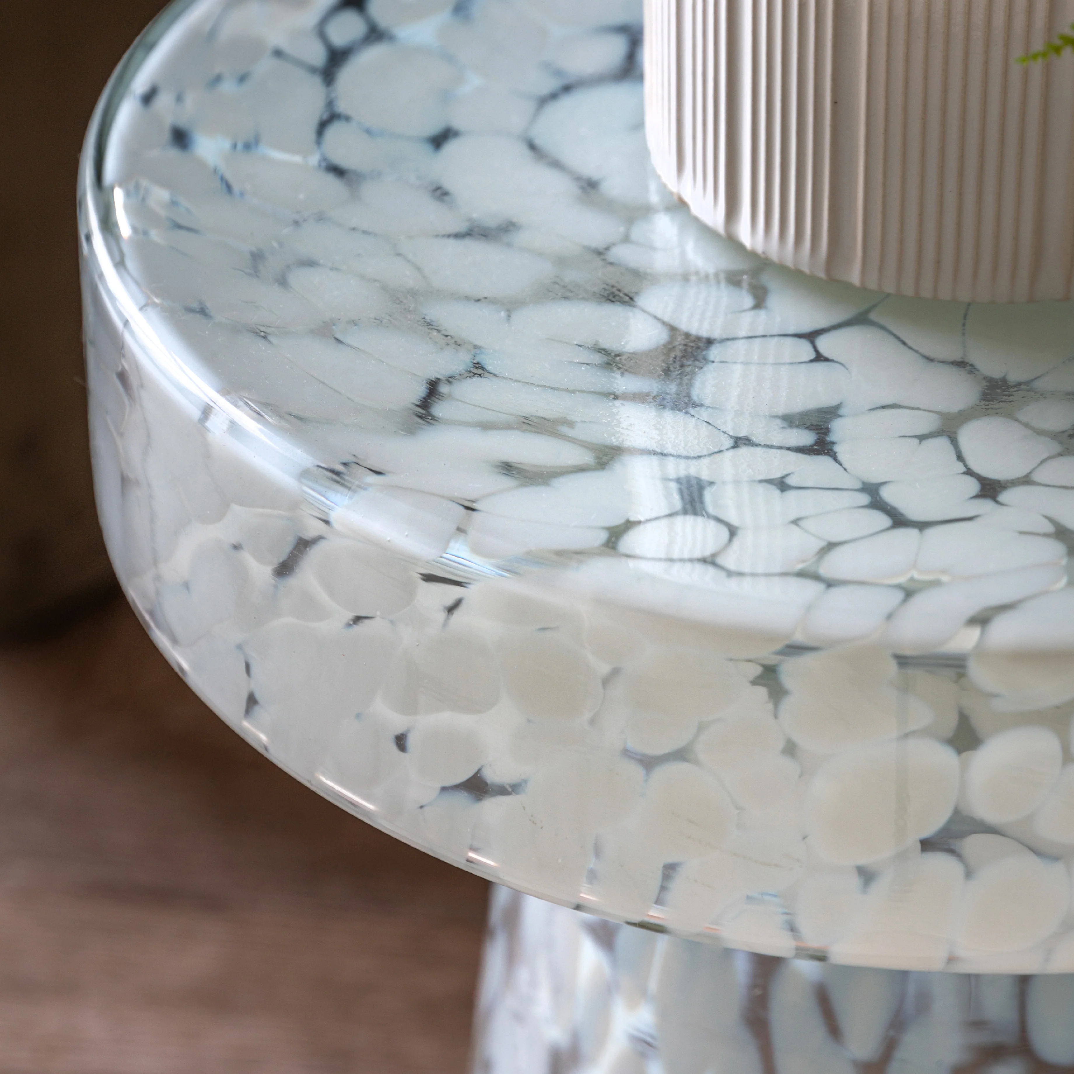 Murano Glass Side Table | White - Image 2