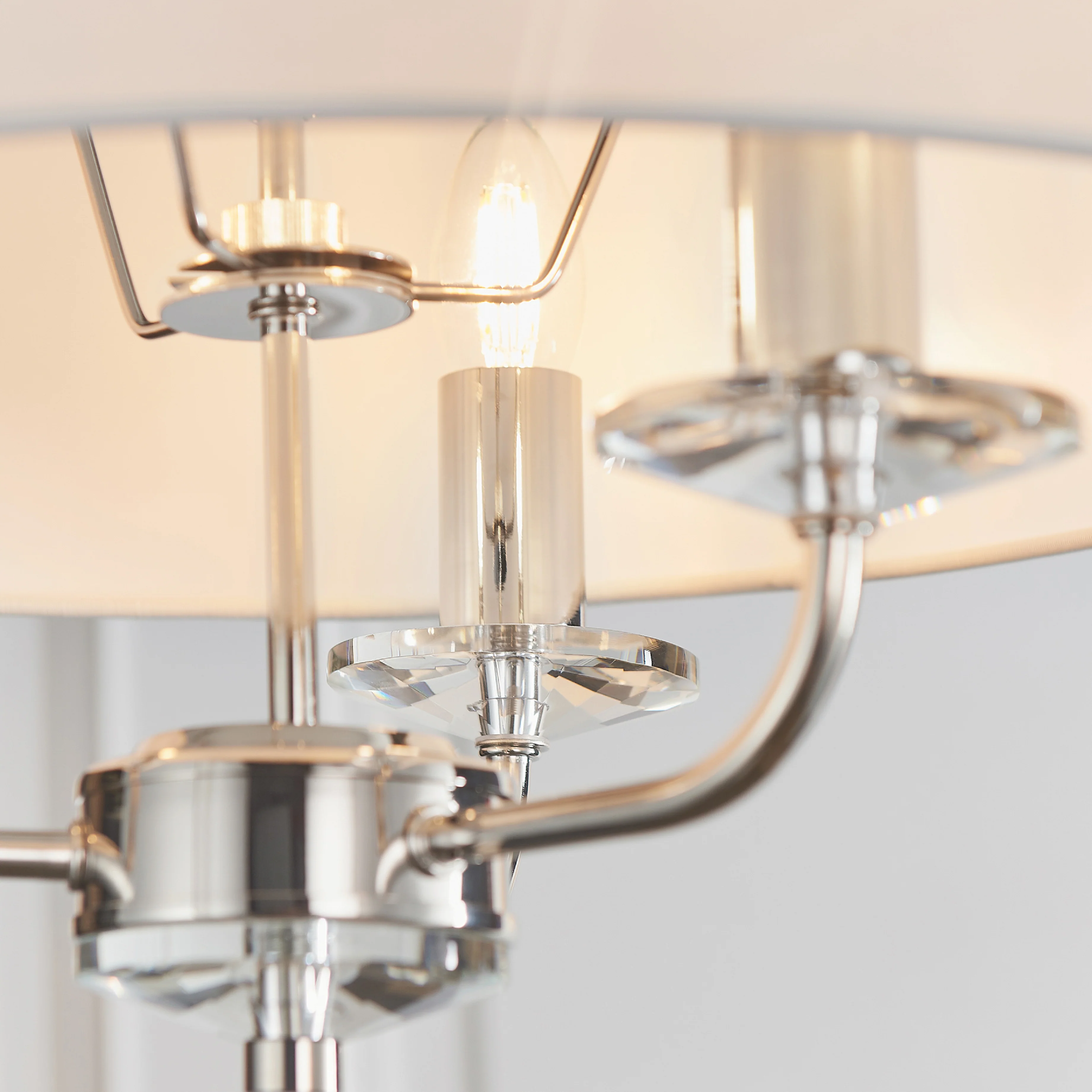 Nixon Pendant Light | Bright Nickel/Vintage White | Small - Image 2