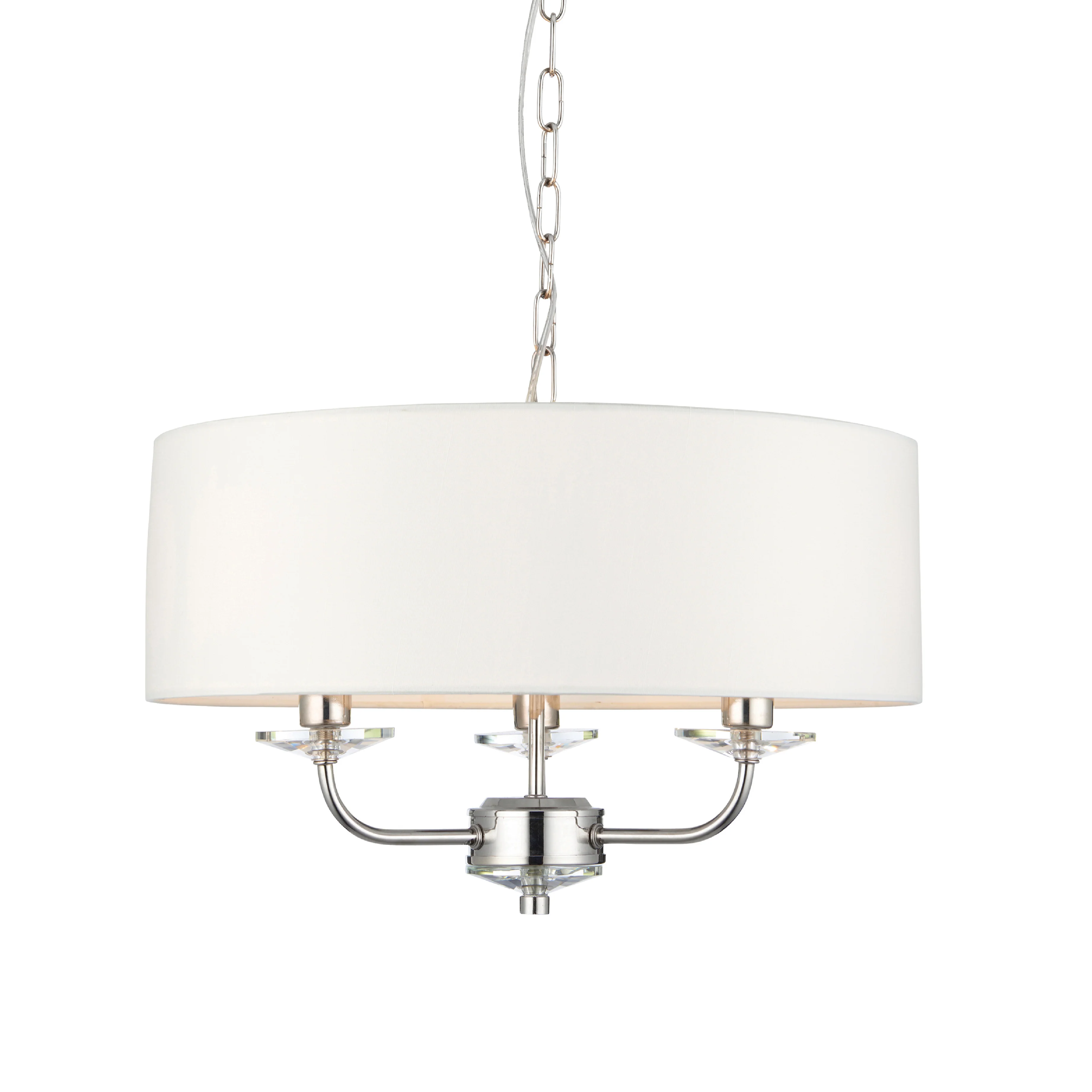 Nixon Pendant Light | Bright Nickel/Vintage White | Small - Image 3