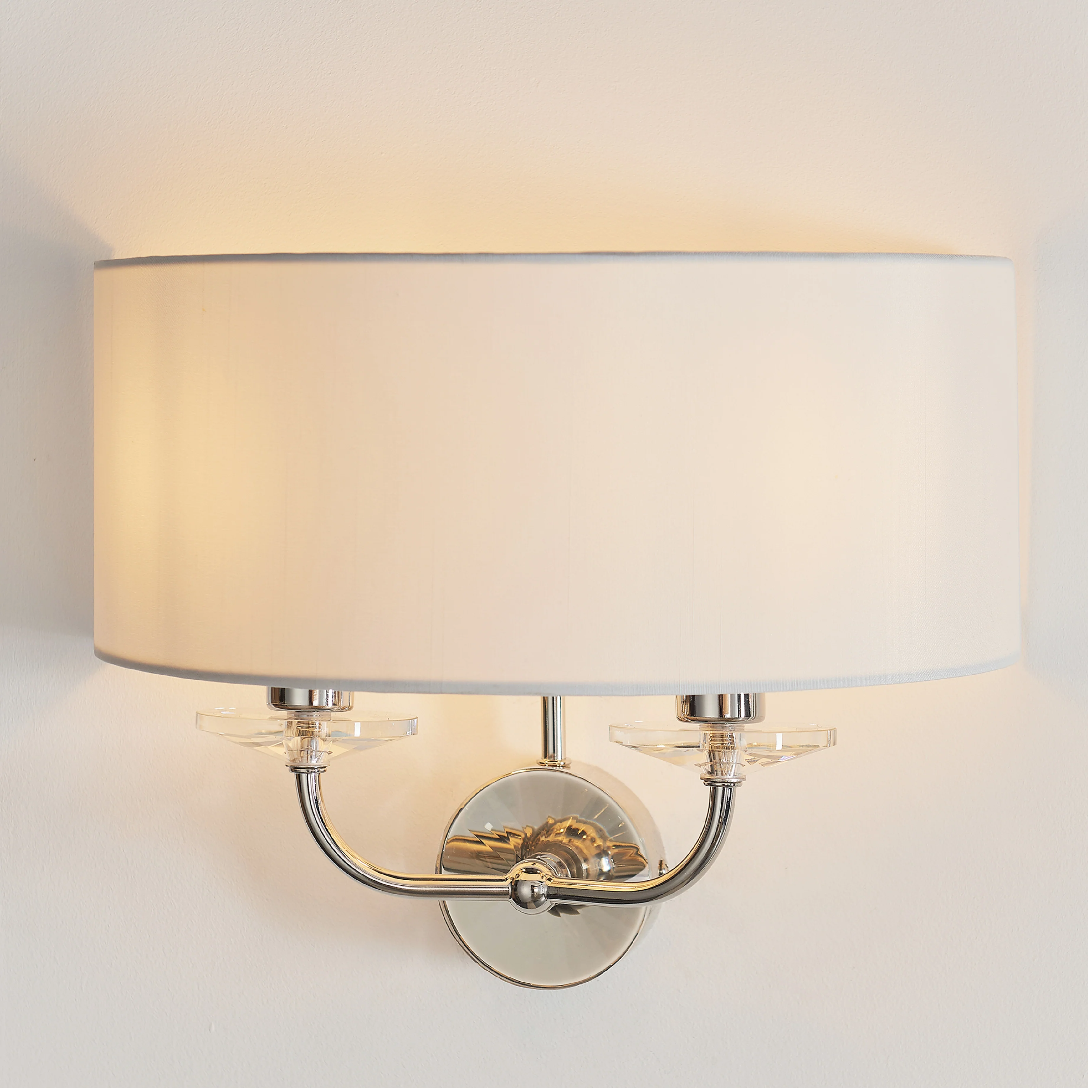 Nixon Wall Light | Bright Nickel/Vintage White