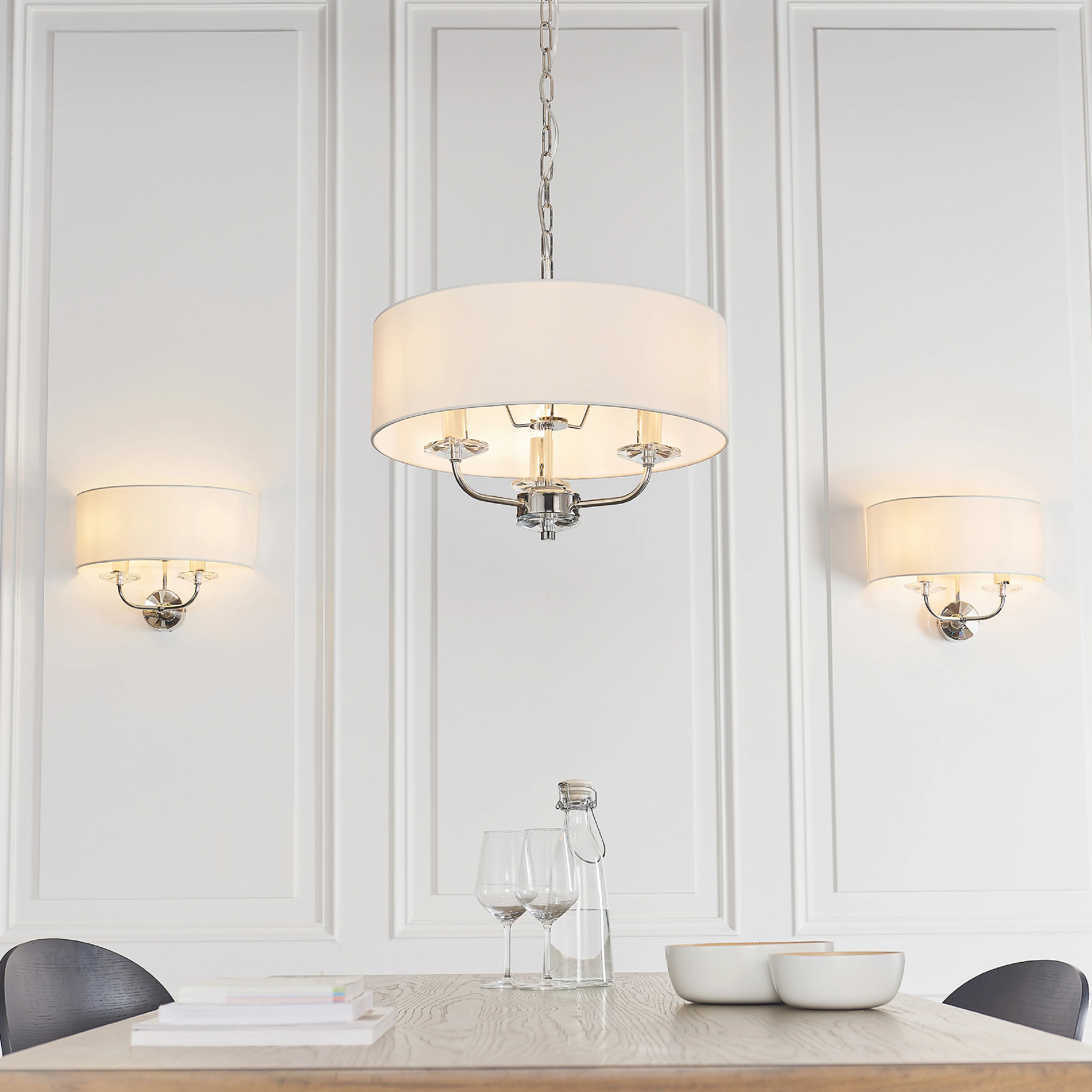 Nixon Wall Light | Bright Nickel/Vintage White - Image 4