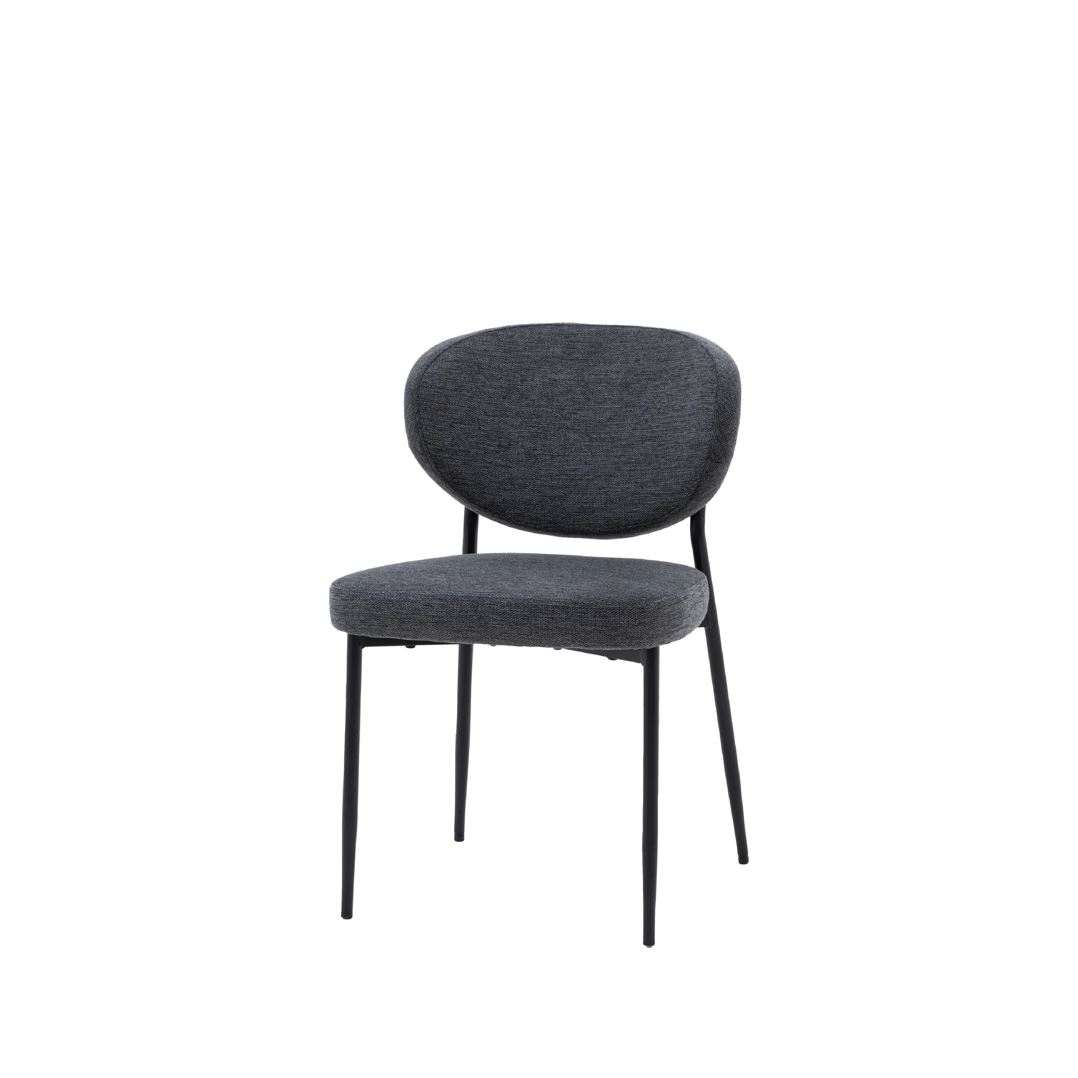 Oppo Oval Dining Chairs | Charcoal | Set of 2 - Image 3