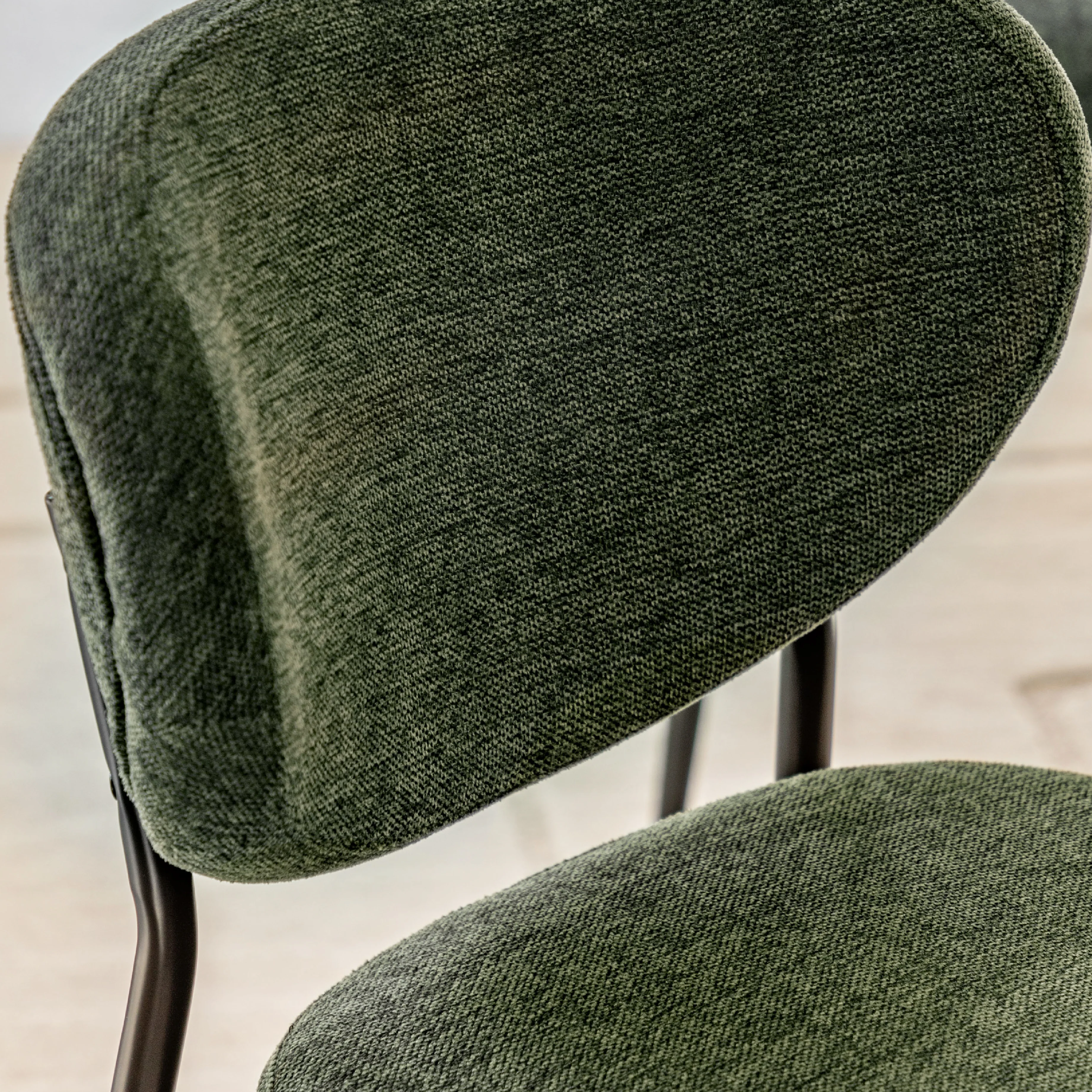 Oppo Oval Dining Chairs | Green | Set of 2 - Image 2