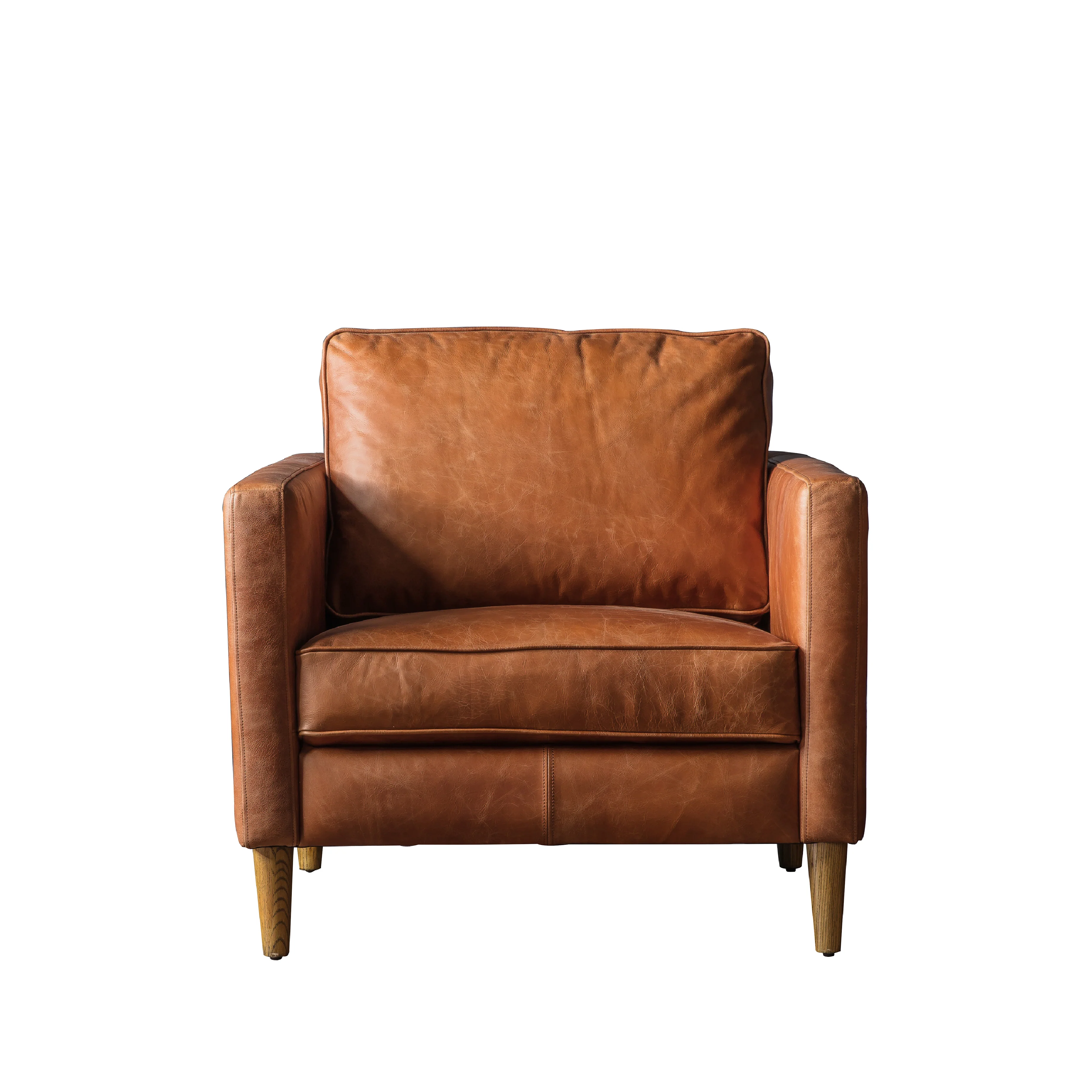 Osborne Leather Armchair | Vintage Brown - Image 3