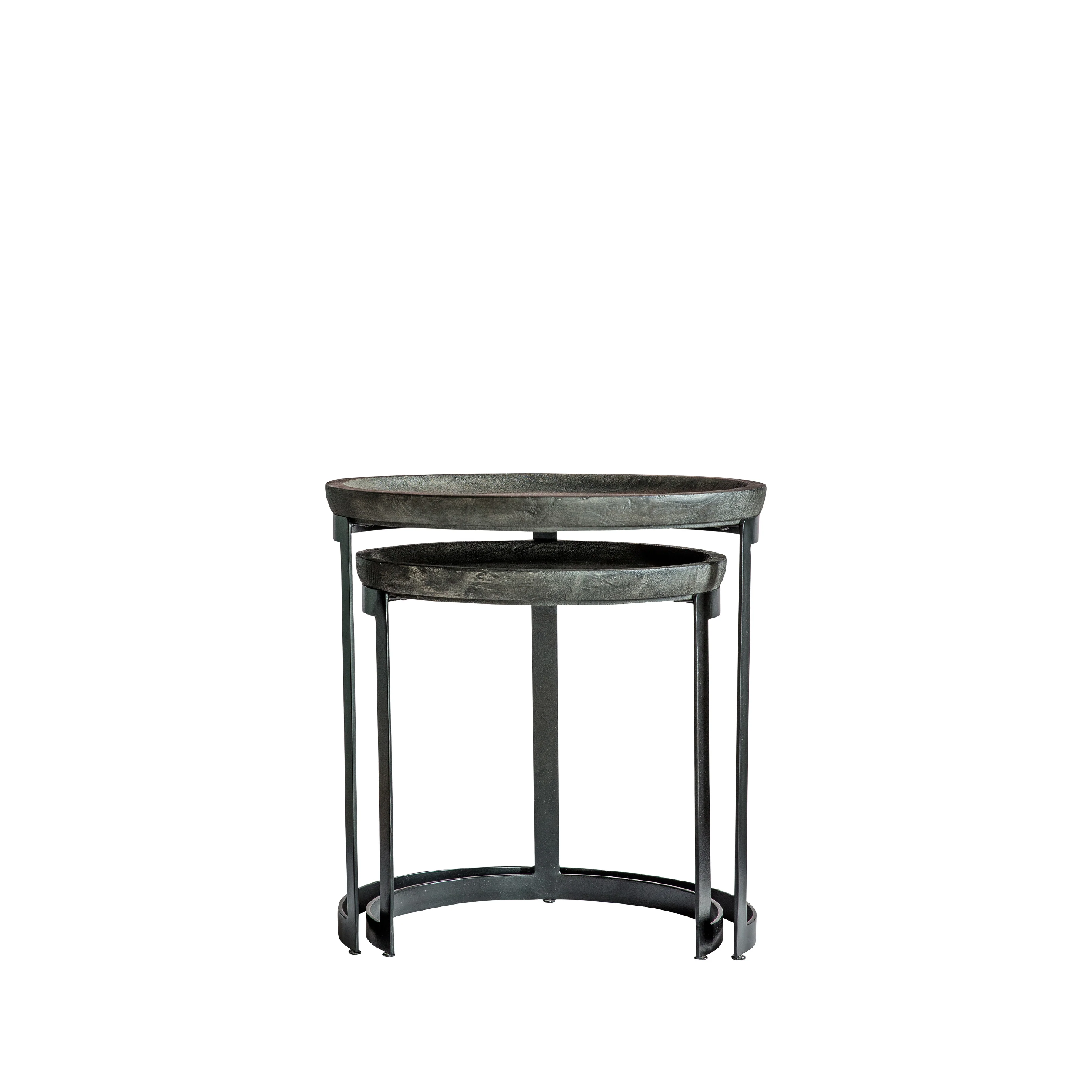 Ottawa Nesting Side Tables | Black/Greywash | Set of 2 - Image 3