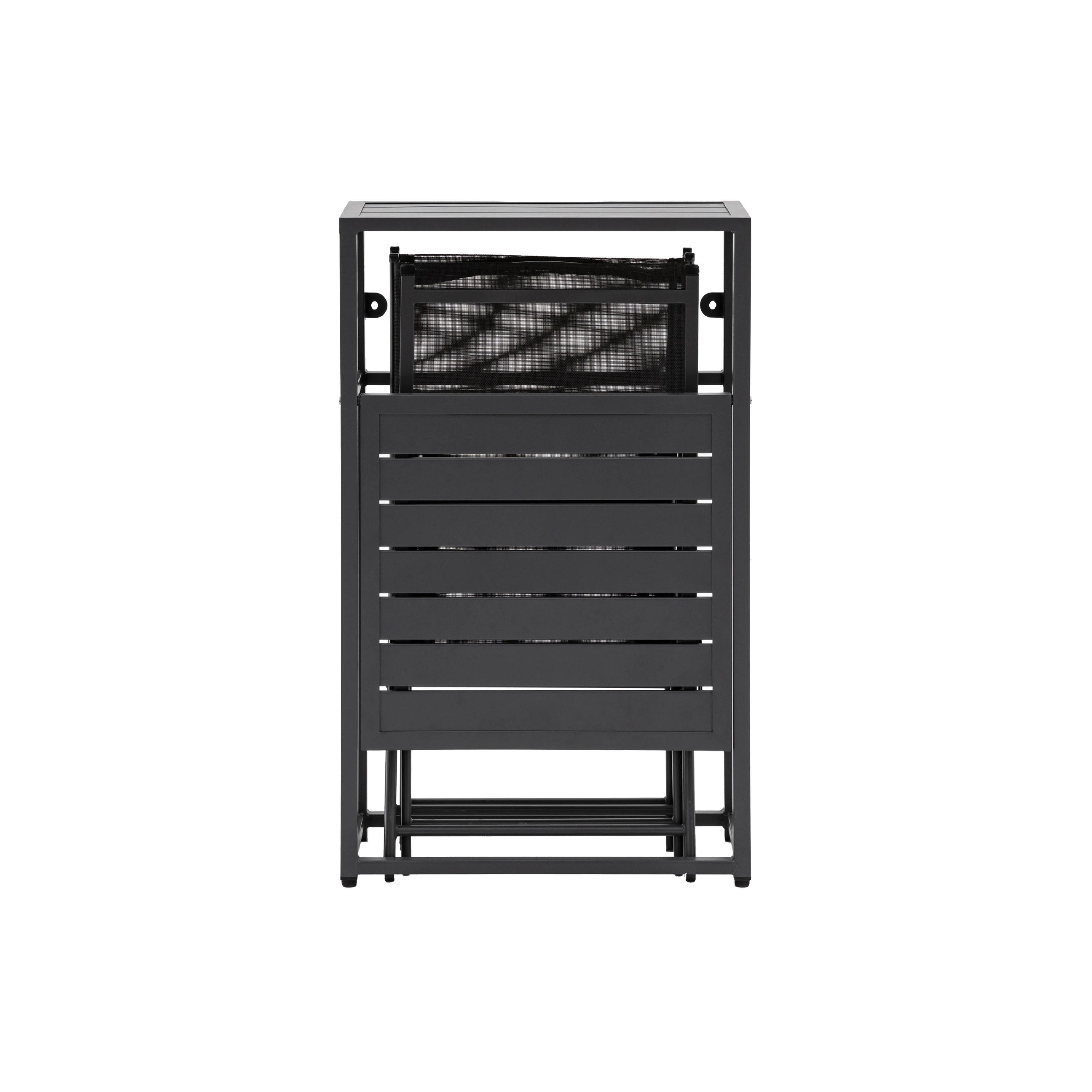 Outdoor Kavala 2 Seat Balcony Set | Charcoal Grey Steel - Image 3