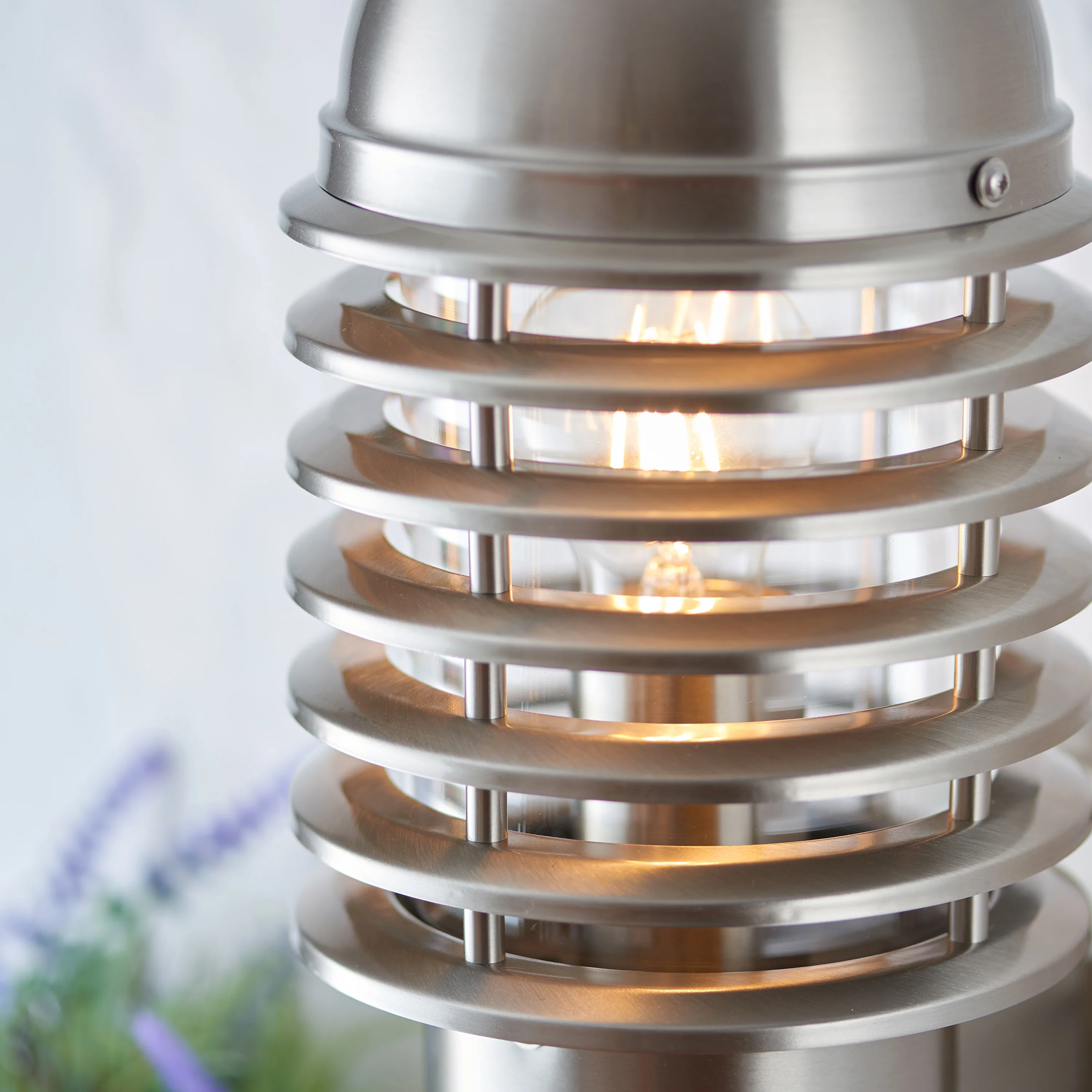Outdoor Louvre PIR Wall Light | Brushed Stainless Steel | 34cm - Image 4