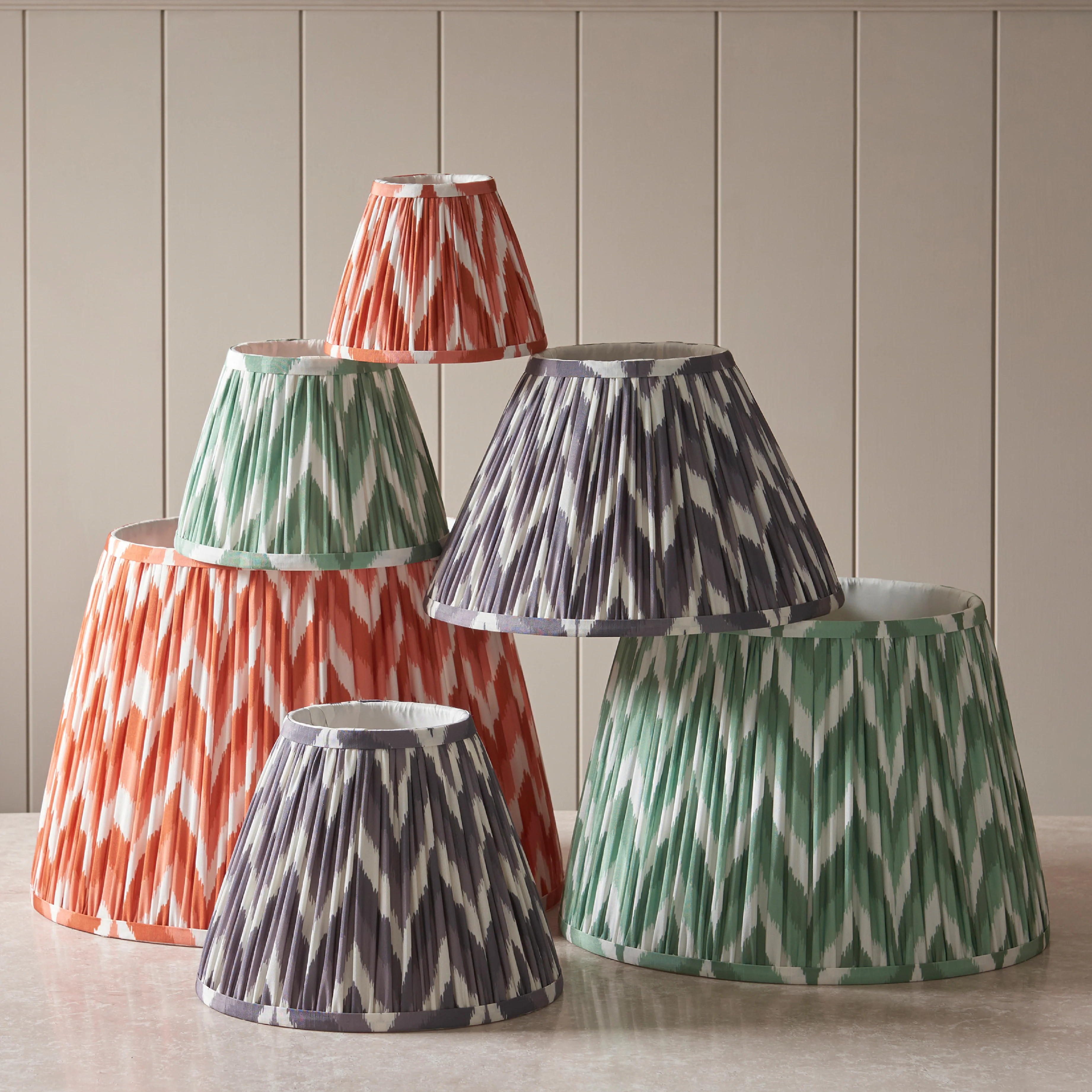 Pleated Fabric Zigzag Shade | Apricot Orange - Image 2