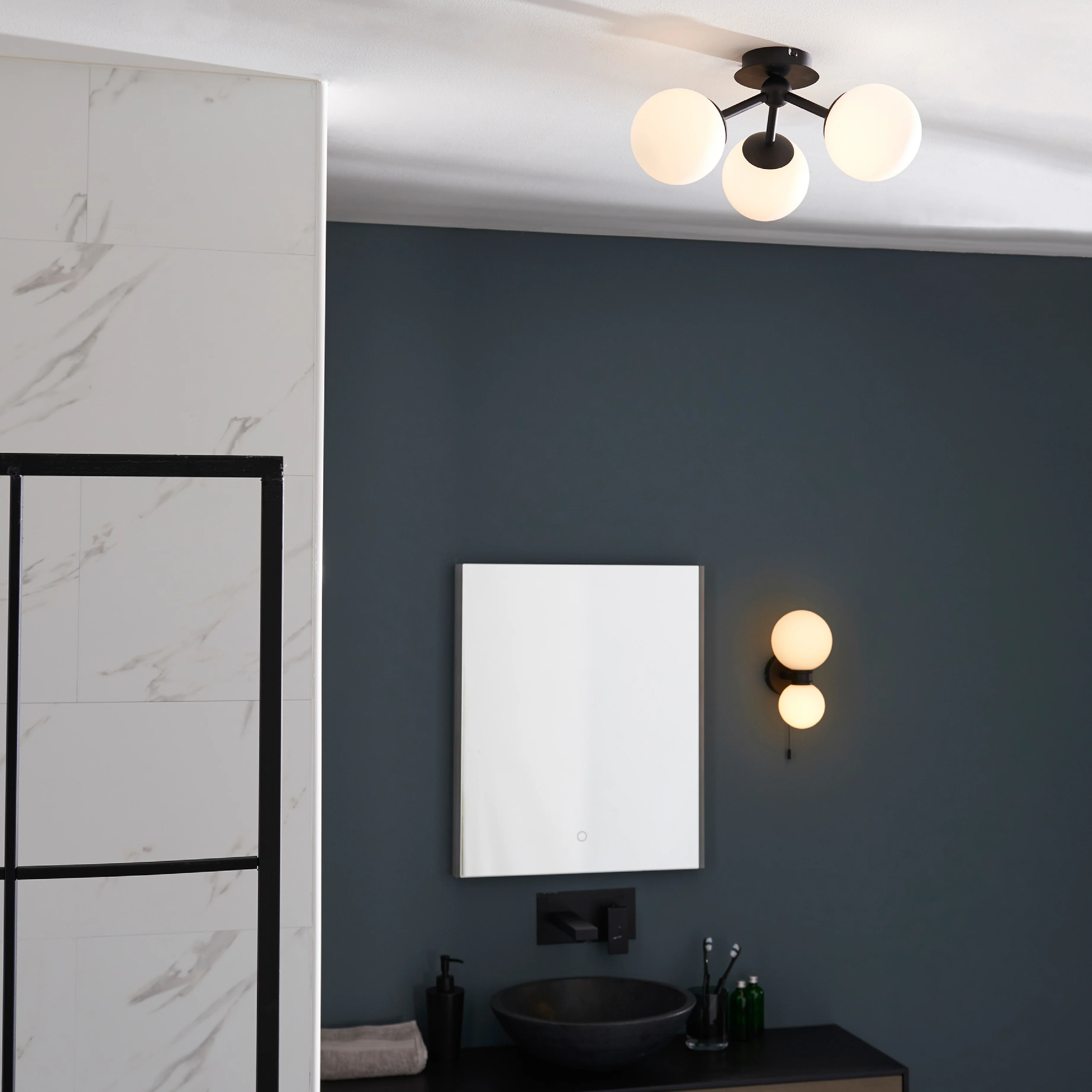 Pulsa Bathroom Ceiling Light | Black | Large - Image 5