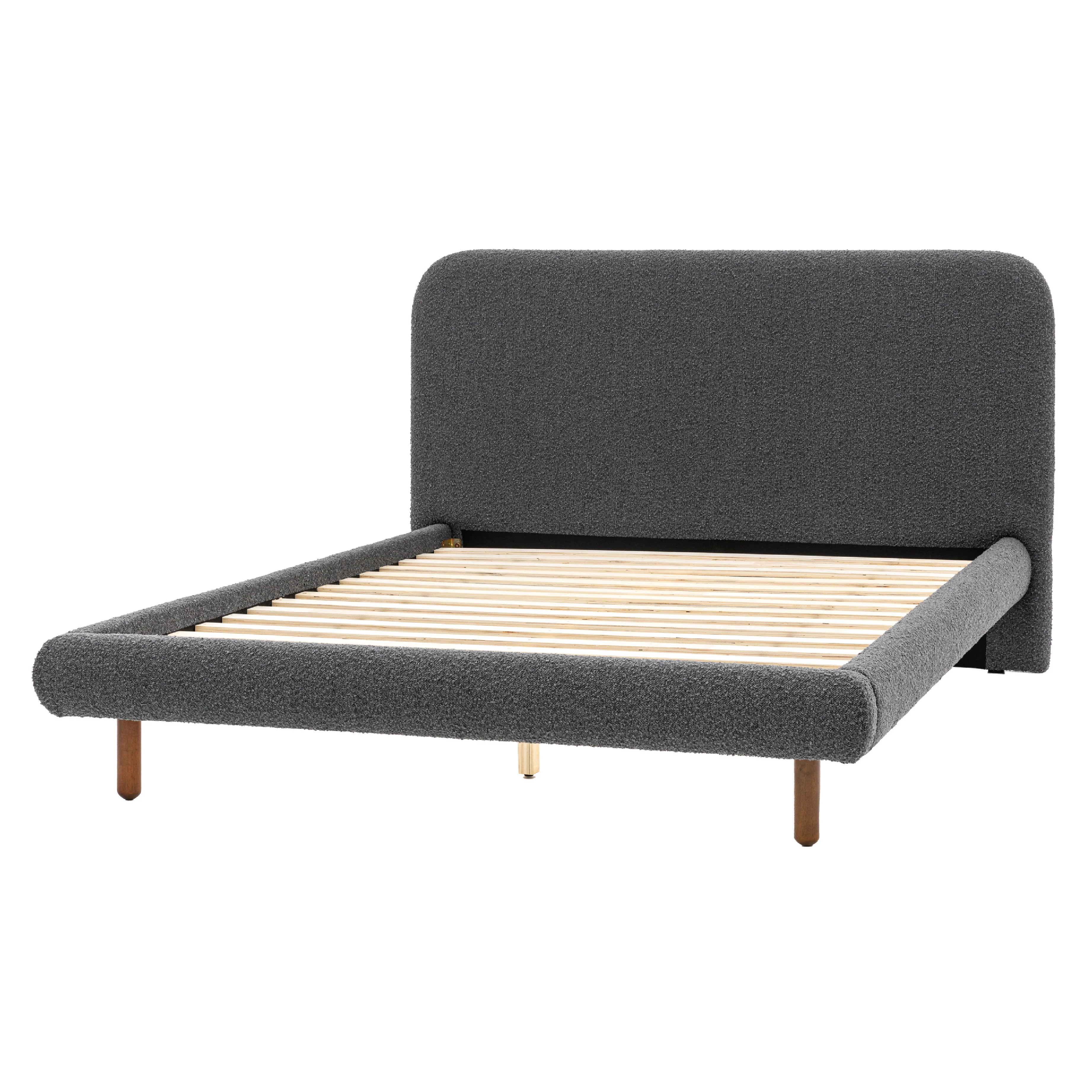 Rabley Boucle Bed Frame | Charcoal Grey - Image 3