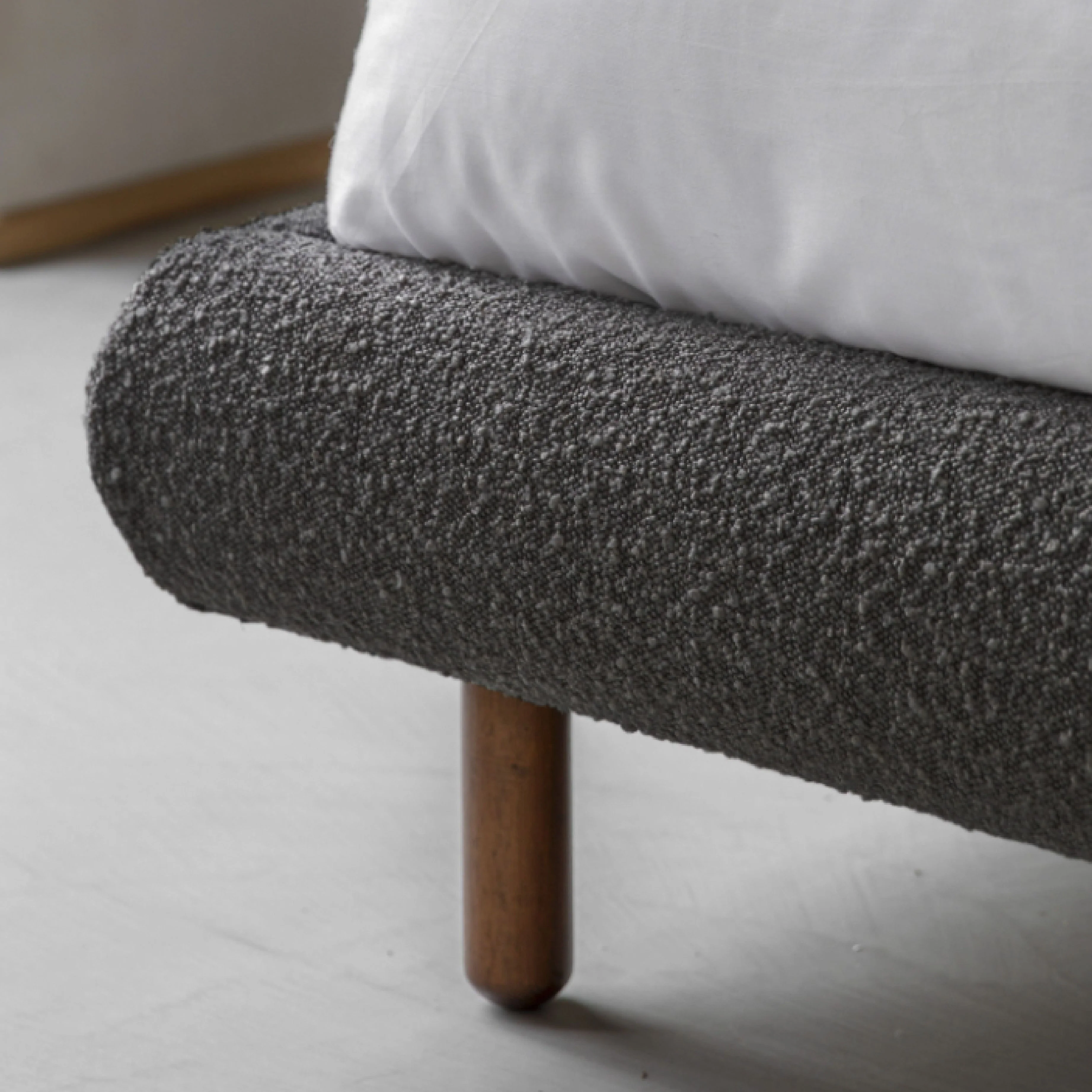 Rabley Boucle Bed Frame | Charcoal Grey - Image 4