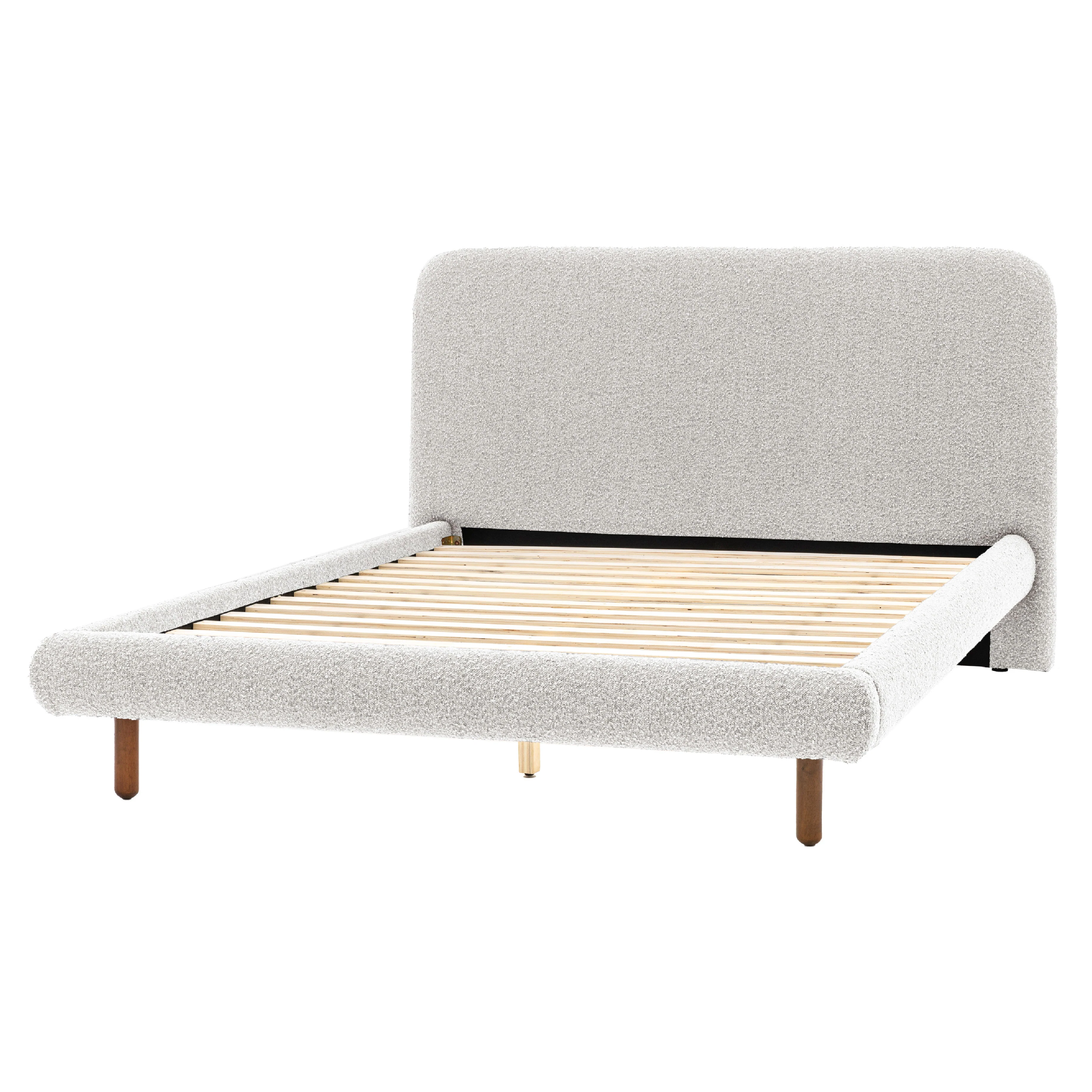 Rabley Boucle Bed Frame | Stone Grey - Image 3