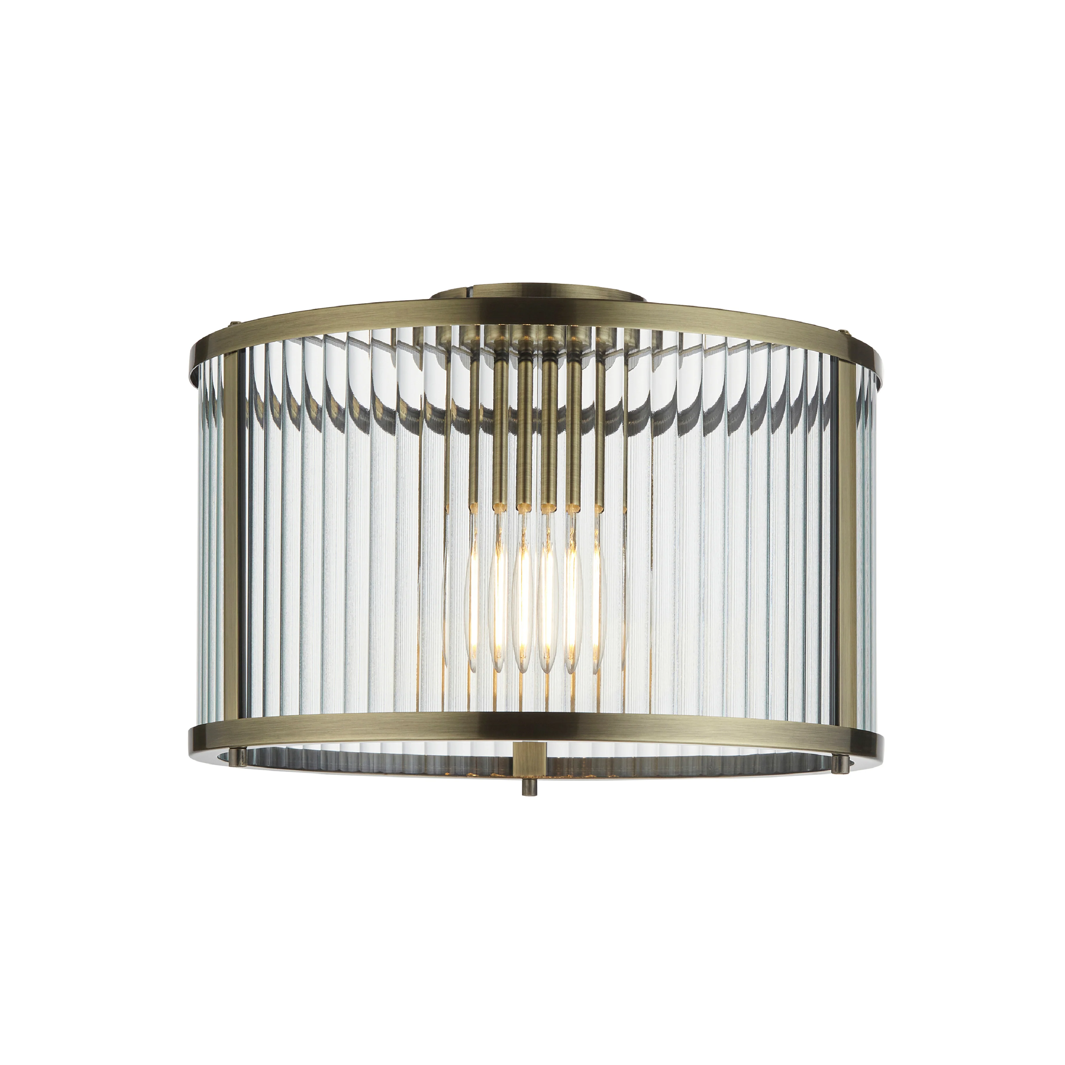 Ridgeton 1 Bulb Ceiling Light | Antique Brass - Image 3